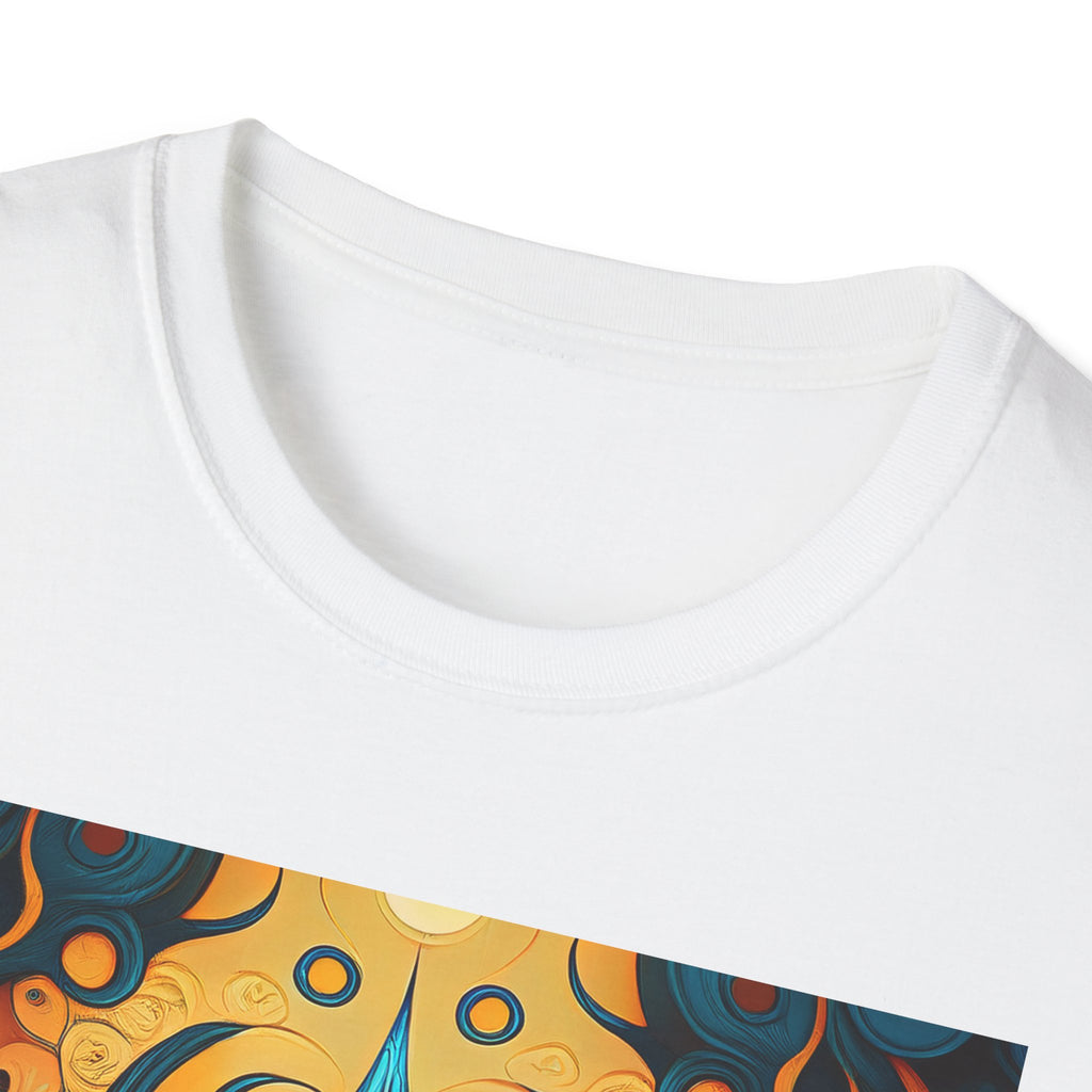 Psychedelic Abstract Mask T-Shirt — Vibrant Tribal Floral Art Tee