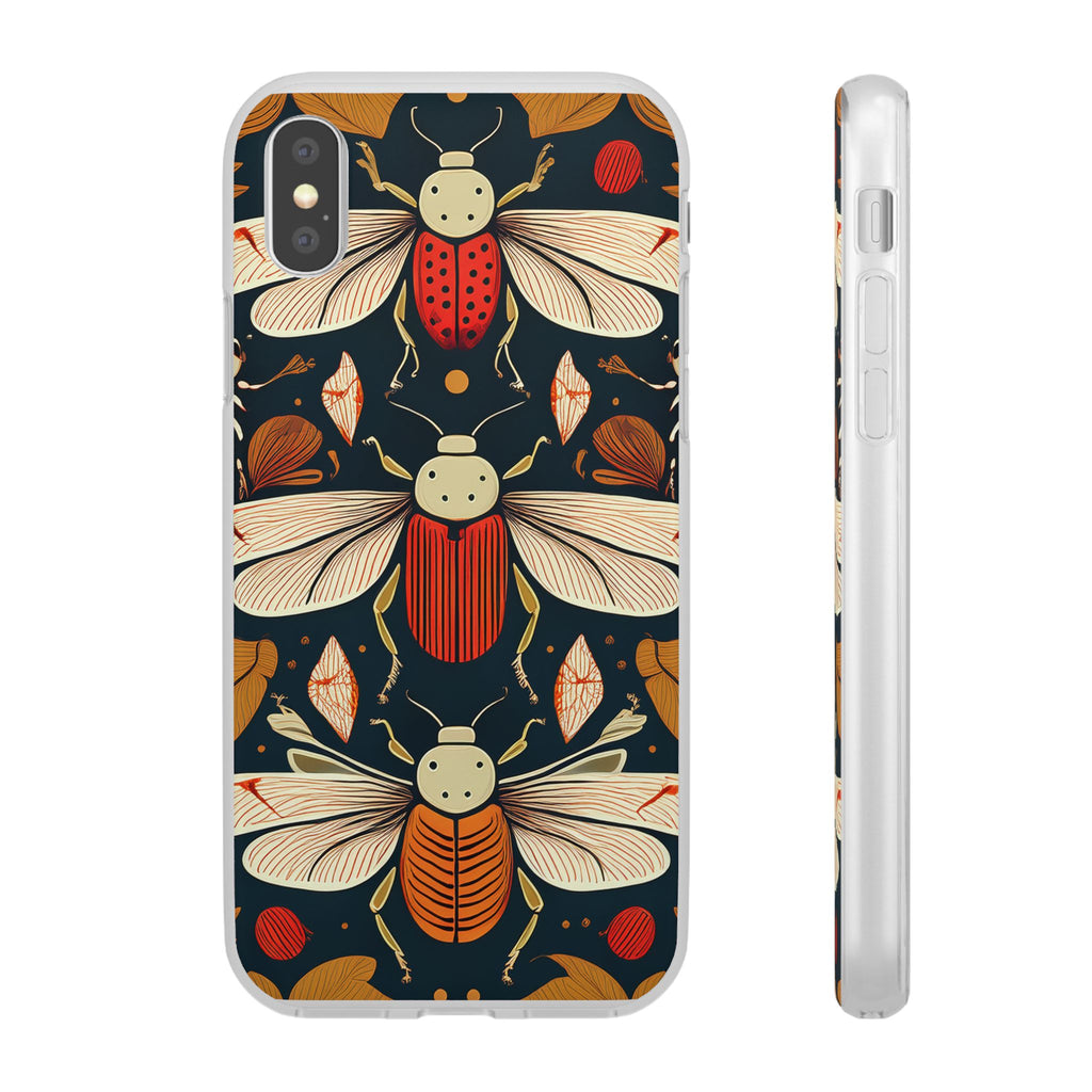 Bug Pattern Phone Case — Vintage Floral Firefly Design