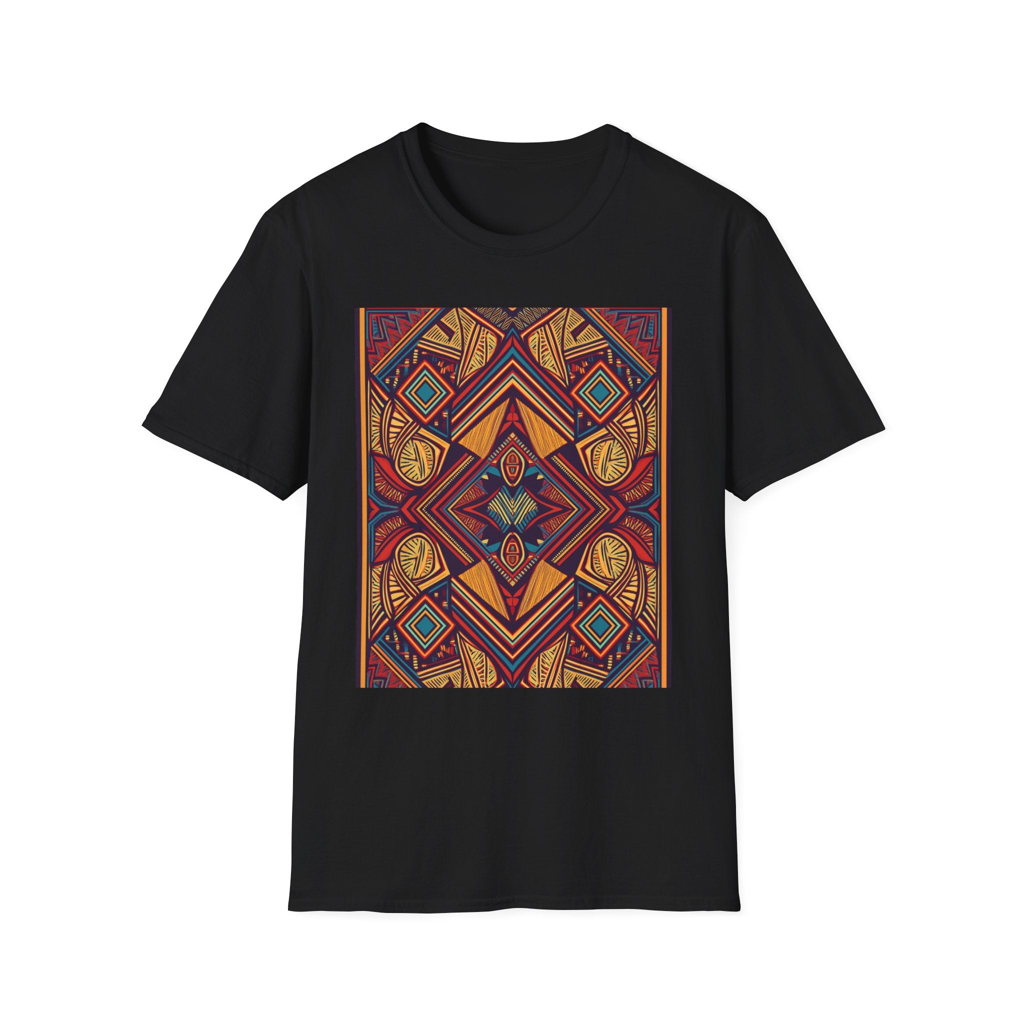 Geometric Tribal Pattern T-Shirt — Boho Vintage Aztec Graphic Tee