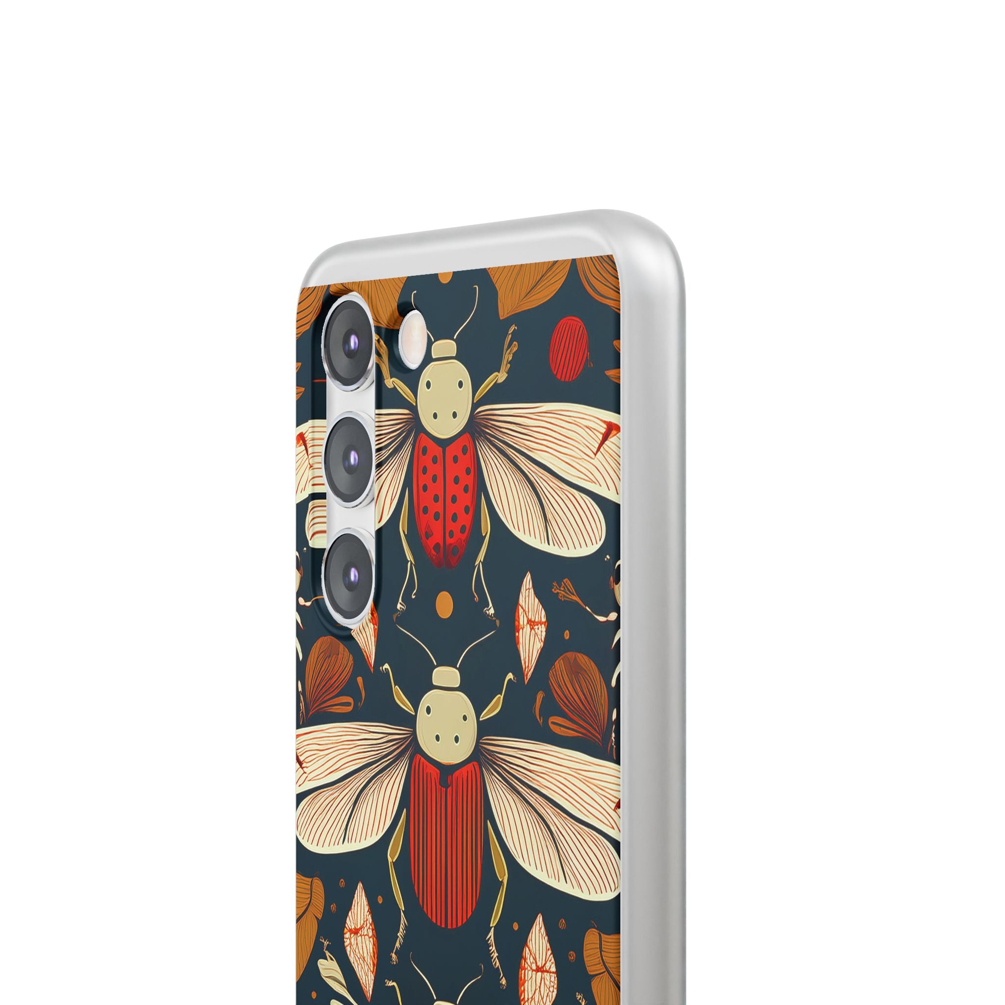 Bug Pattern Phone Case — Vintage Floral Firefly Design