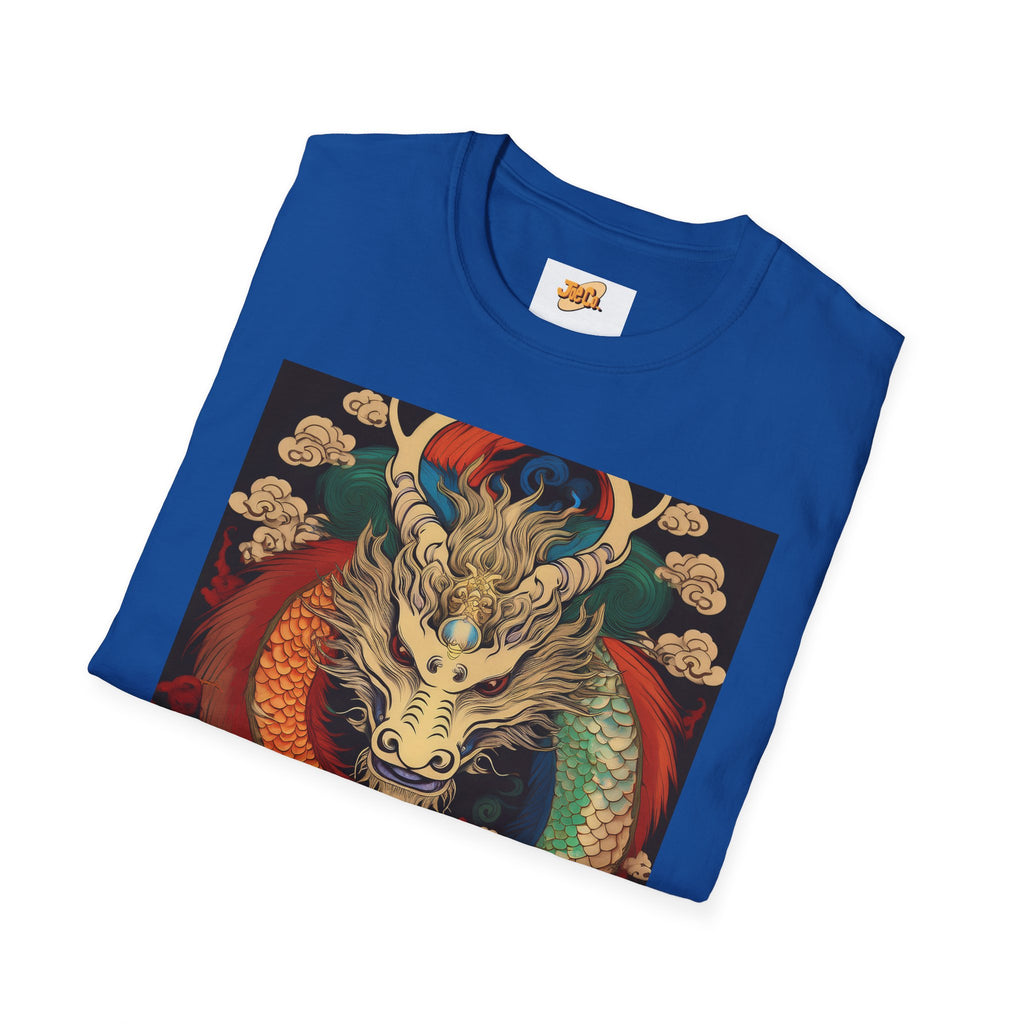 Dragon Koi Fusion T-Shirt — Vibrant Asian Mythical Dragon & Koi Art Tee