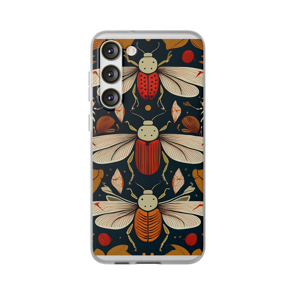 Bug Pattern Phone Case — Vintage Floral Firefly Design