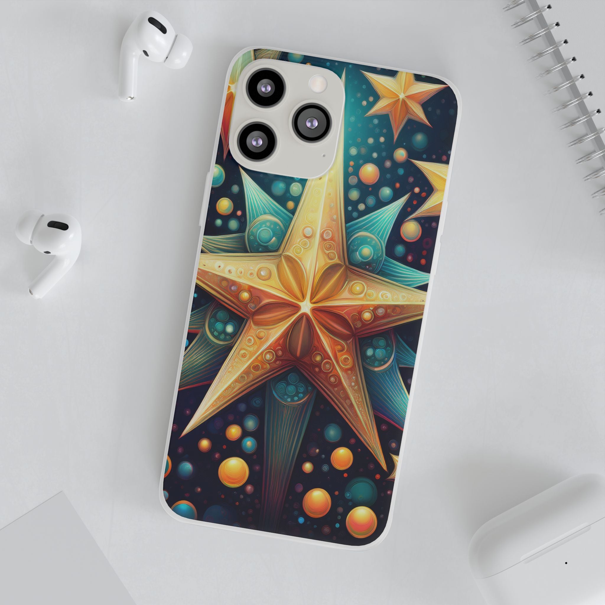 Starburst Galaxy Phone Case — Colorful Cosmic Star Design Flexible Case