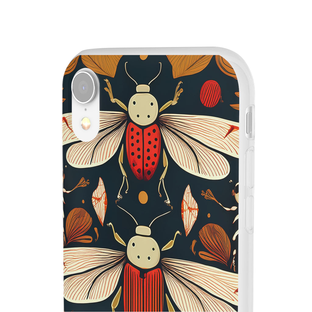 Bug Pattern Phone Case — Vintage Floral Firefly Design