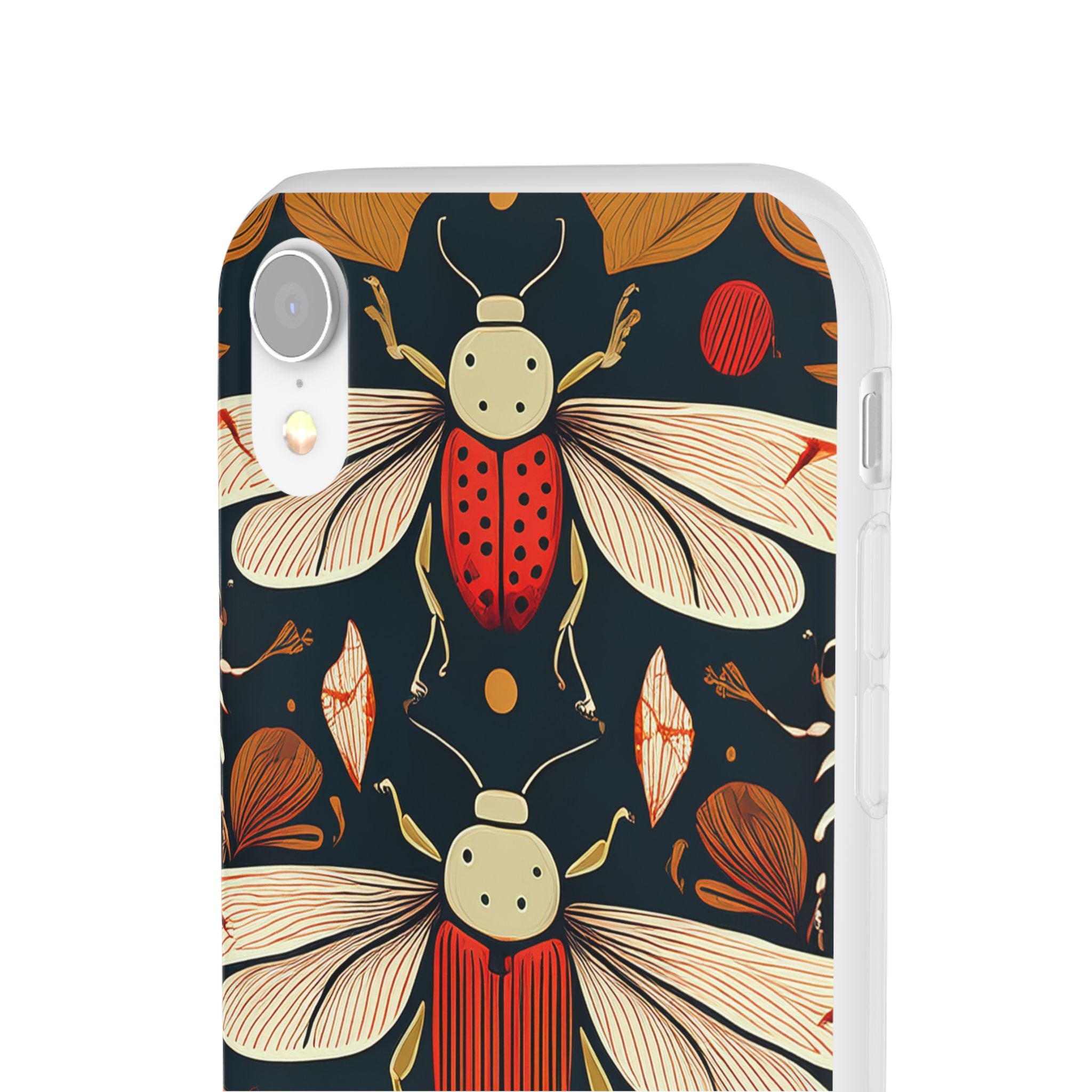 Bug Pattern Phone Case — Vintage Floral Firefly Design