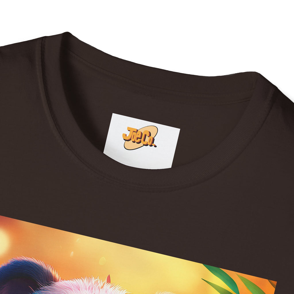 Cute Smiling Panda Graphic T-Shirt — Playful Floral Panda Tee