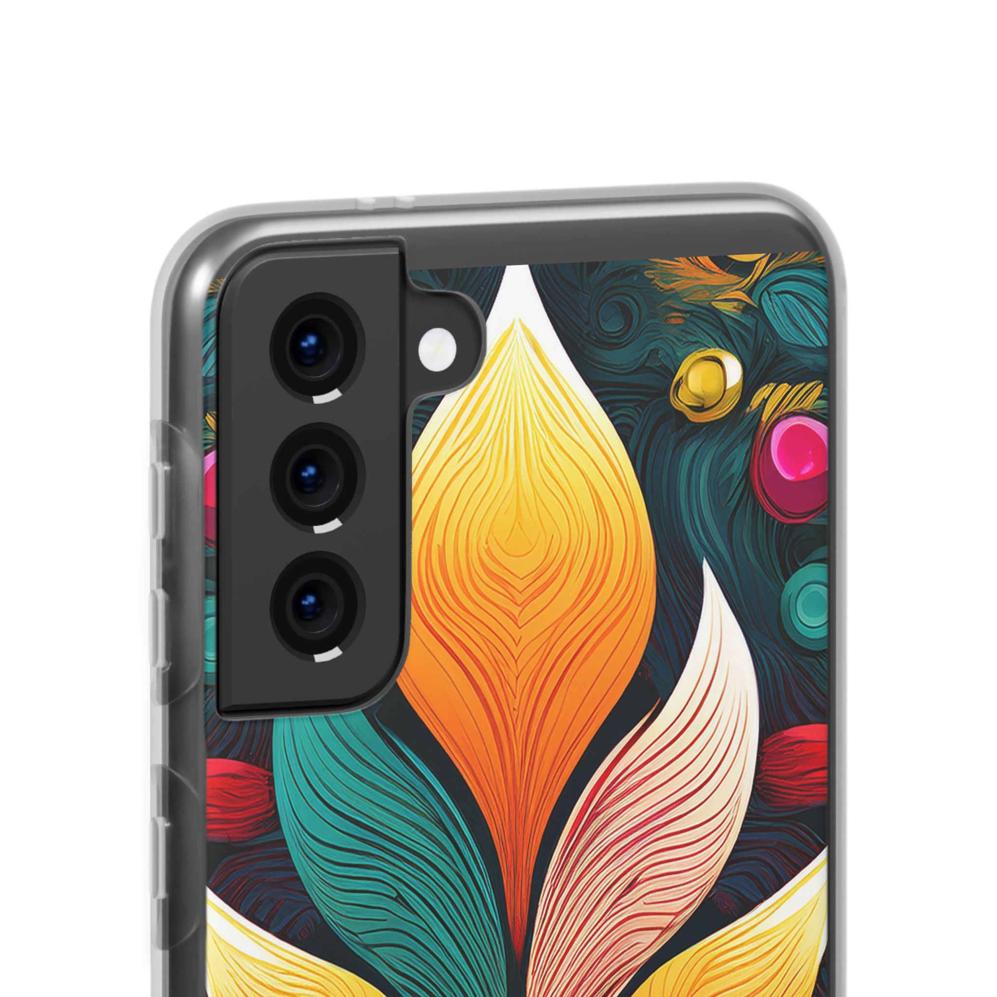 Floral Swirl Phone Case — Vibrant Boho Leaf Art Protective Cover