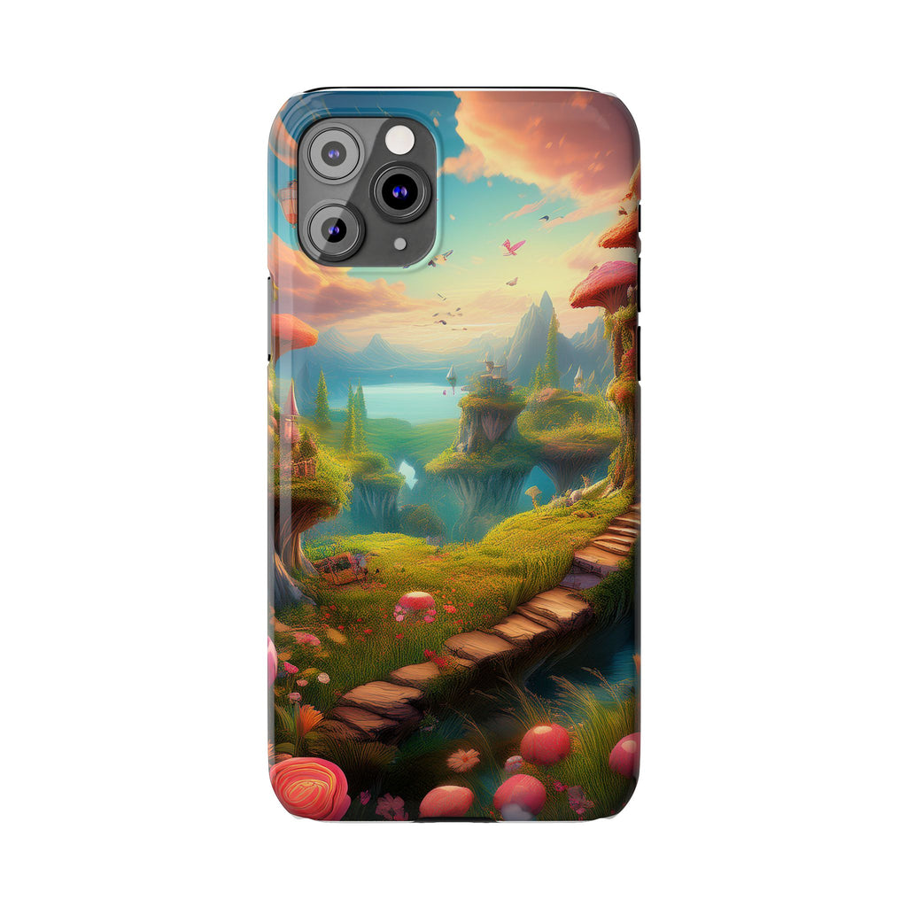 Fantasy Landscape Slim Phone Case — Enchanted Mushroom Path