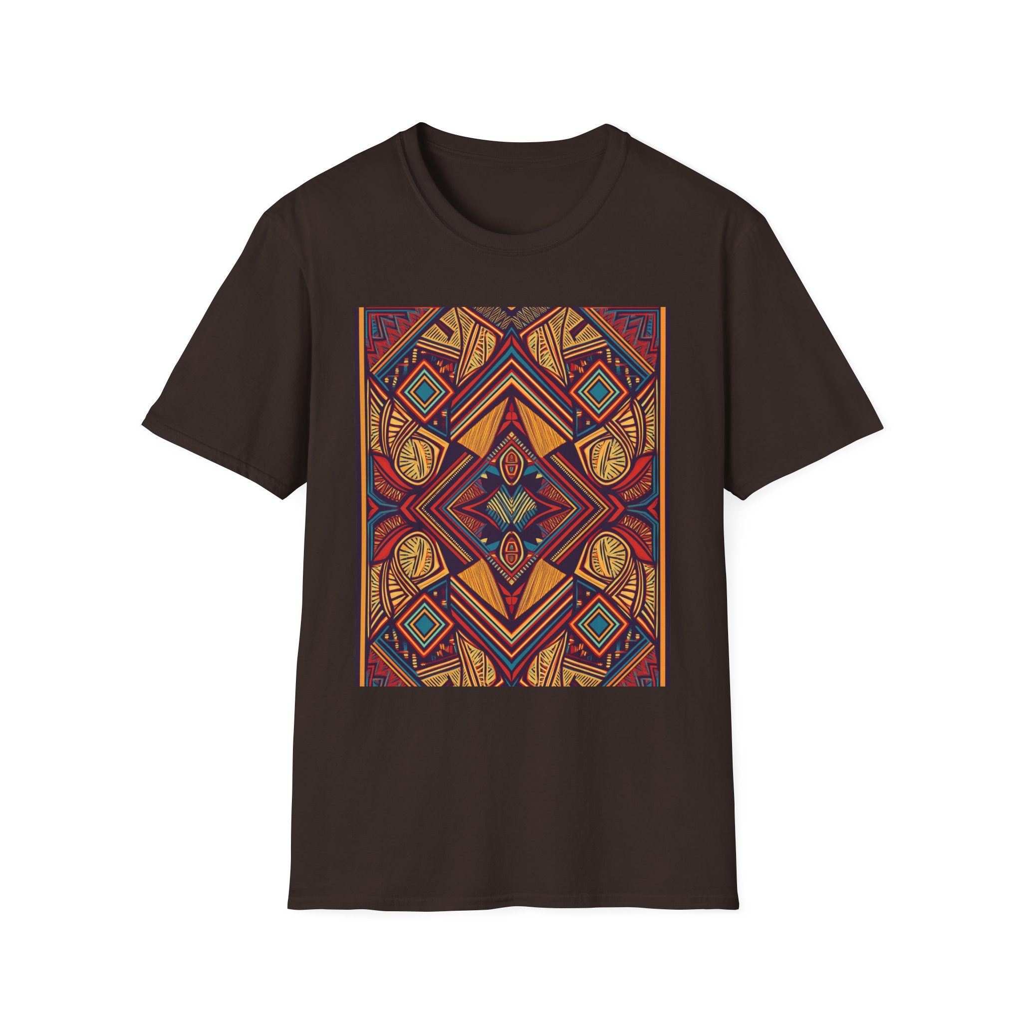 Geometric Tribal Pattern T-Shirt — Boho Vintage Aztec Graphic Tee