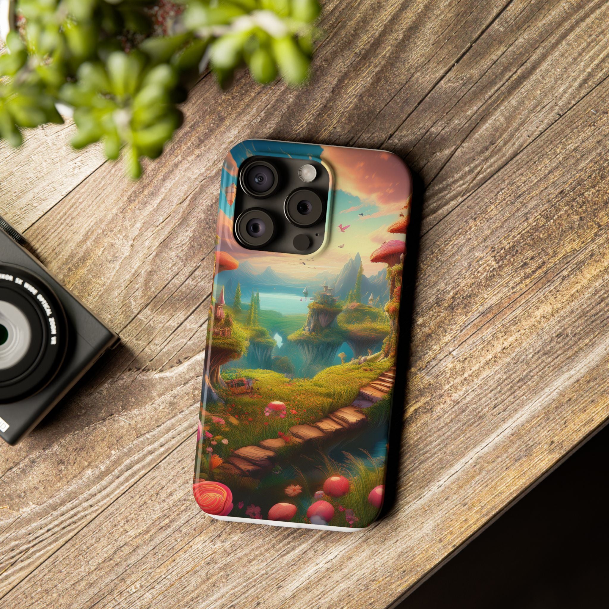 Fantasy Landscape Slim Phone Case — Enchanted Mushroom Path