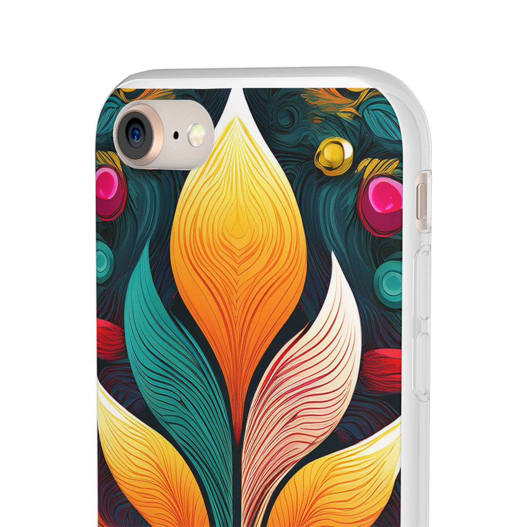 Floral Swirl Phone Case — Vibrant Boho Leaf Art Protective Cover