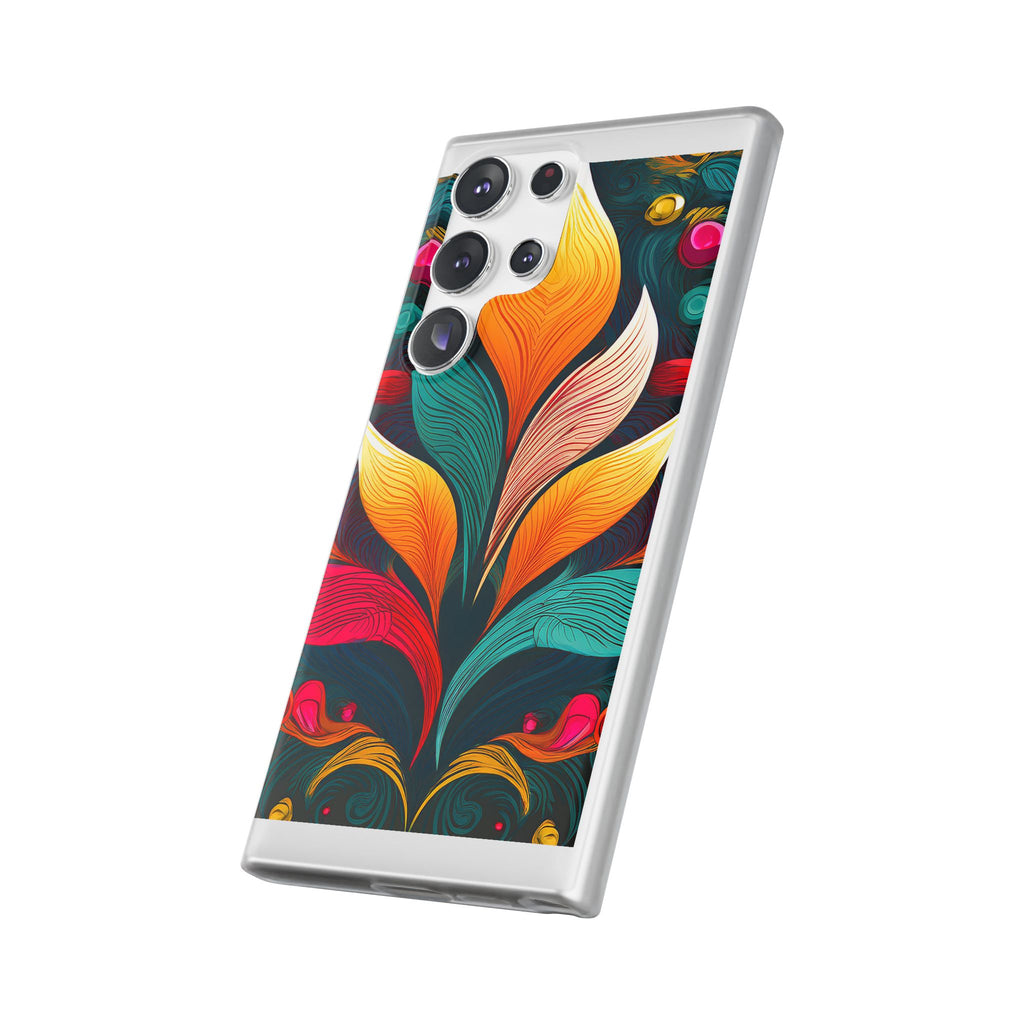 Floral Swirl Phone Case — Vibrant Boho Leaf Art Protective Cover
