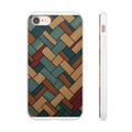Woven Wood Pattern Phone Case — Rustic Geometric iPhone Flexi Case