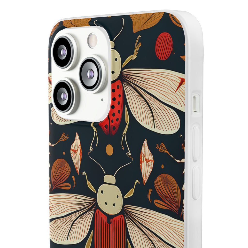 Bug Pattern Phone Case — Vintage Floral Firefly Design