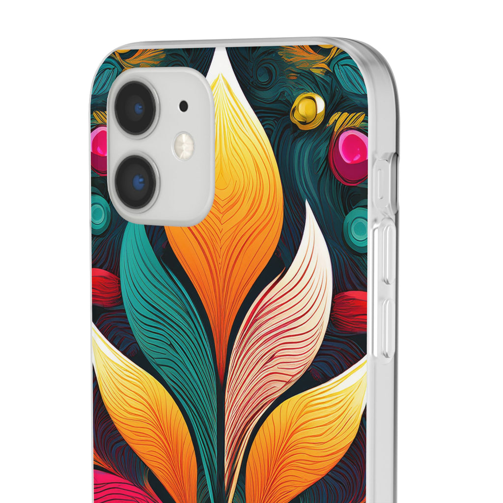 Floral Swirl Phone Case — Vibrant Boho Leaf Art Protective Cover
