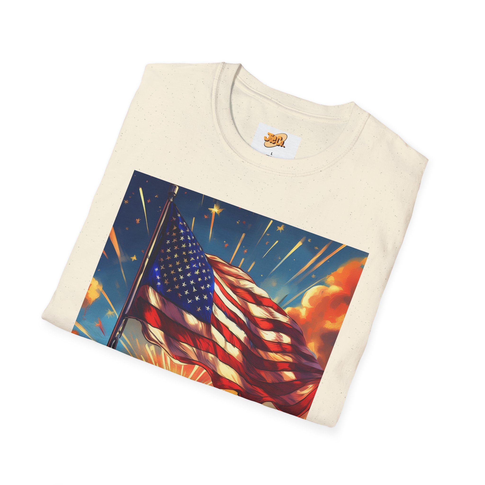 American Flag Sunrise T-Shirt — Patriotic USA Sunset Graphic Tee