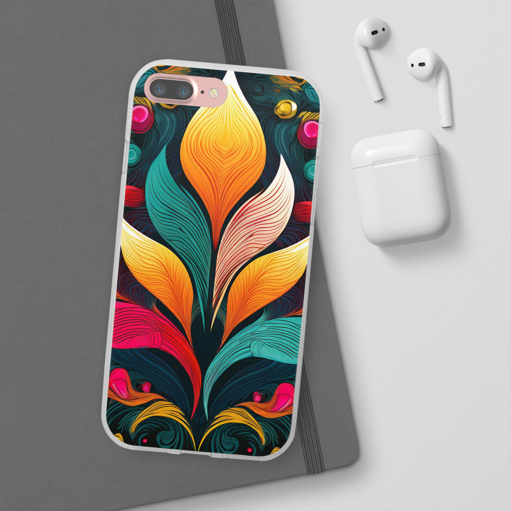 Floral Swirl Phone Case — Vibrant Boho Leaf Art Protective Cover