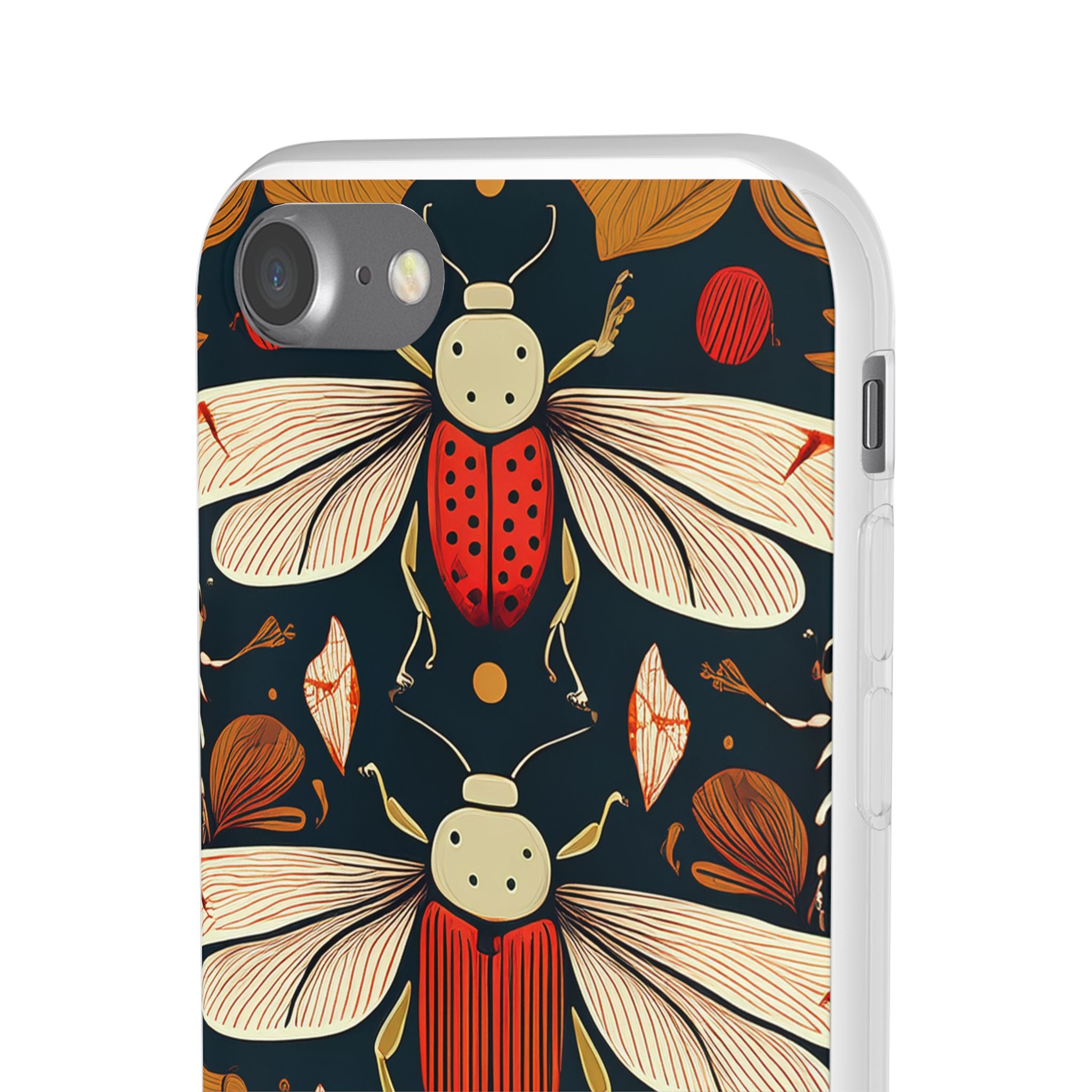 Bug Pattern Phone Case — Vintage Floral Firefly Design