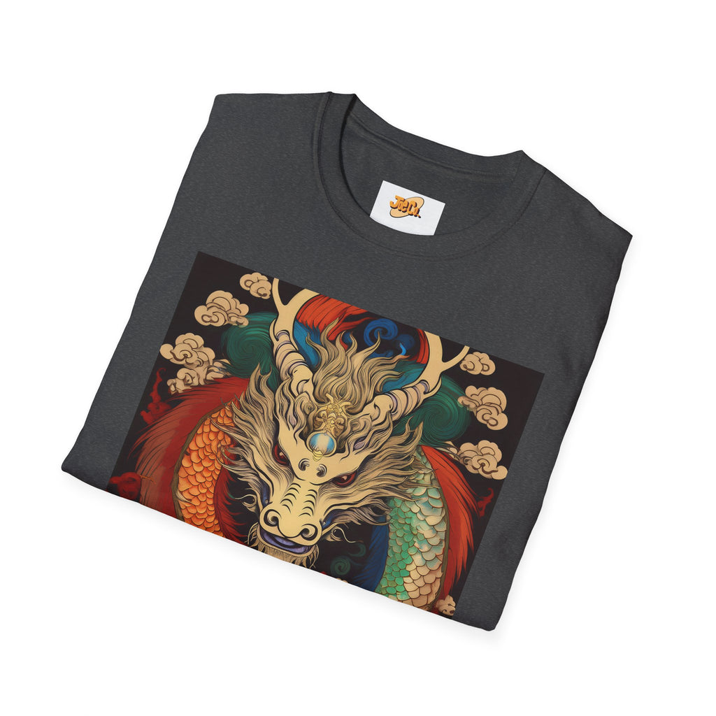 Dragon Koi Fusion T-Shirt — Vibrant Asian Mythical Dragon & Koi Art Tee