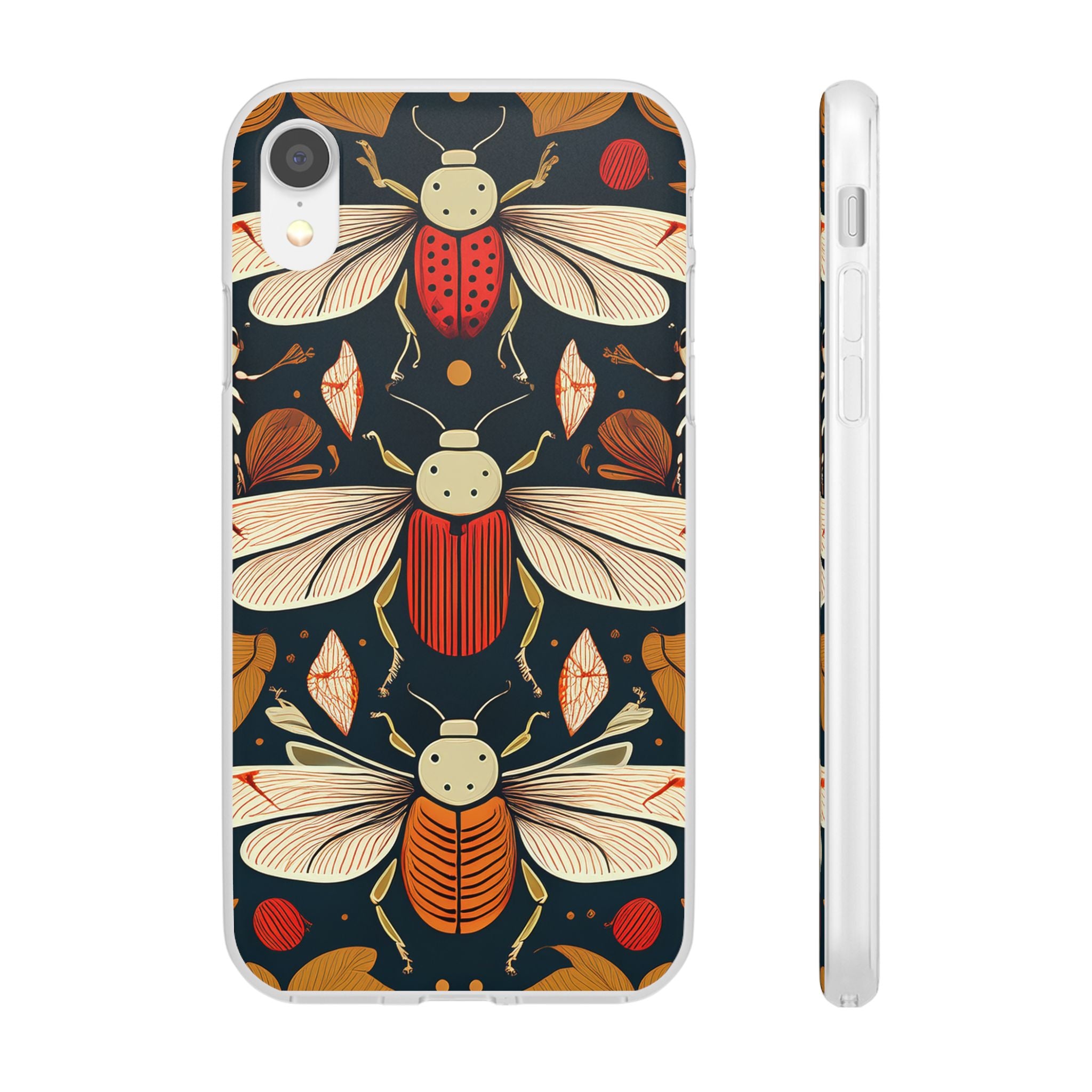 Bug Pattern Phone Case — Vintage Floral Firefly Design