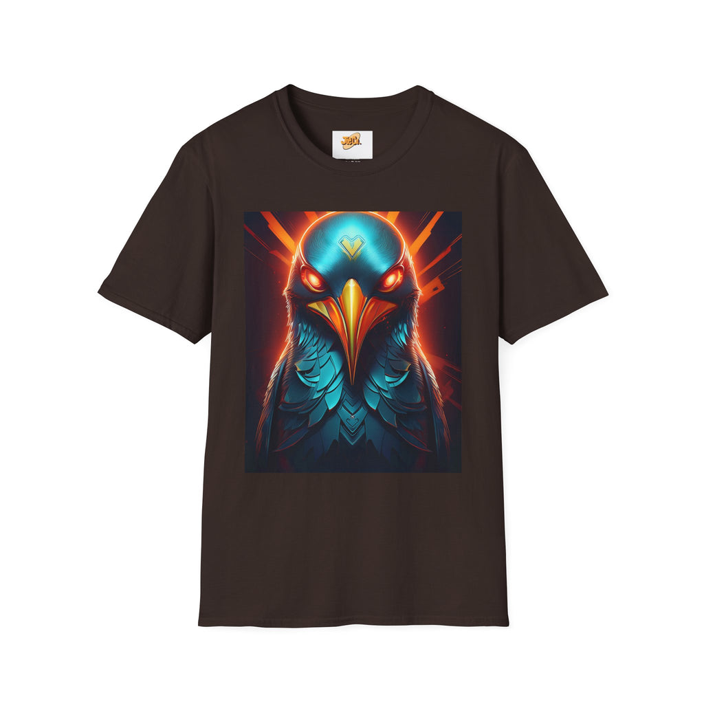 Mystic Raven Graphic T-Shirt — Neon Bird Art Tee