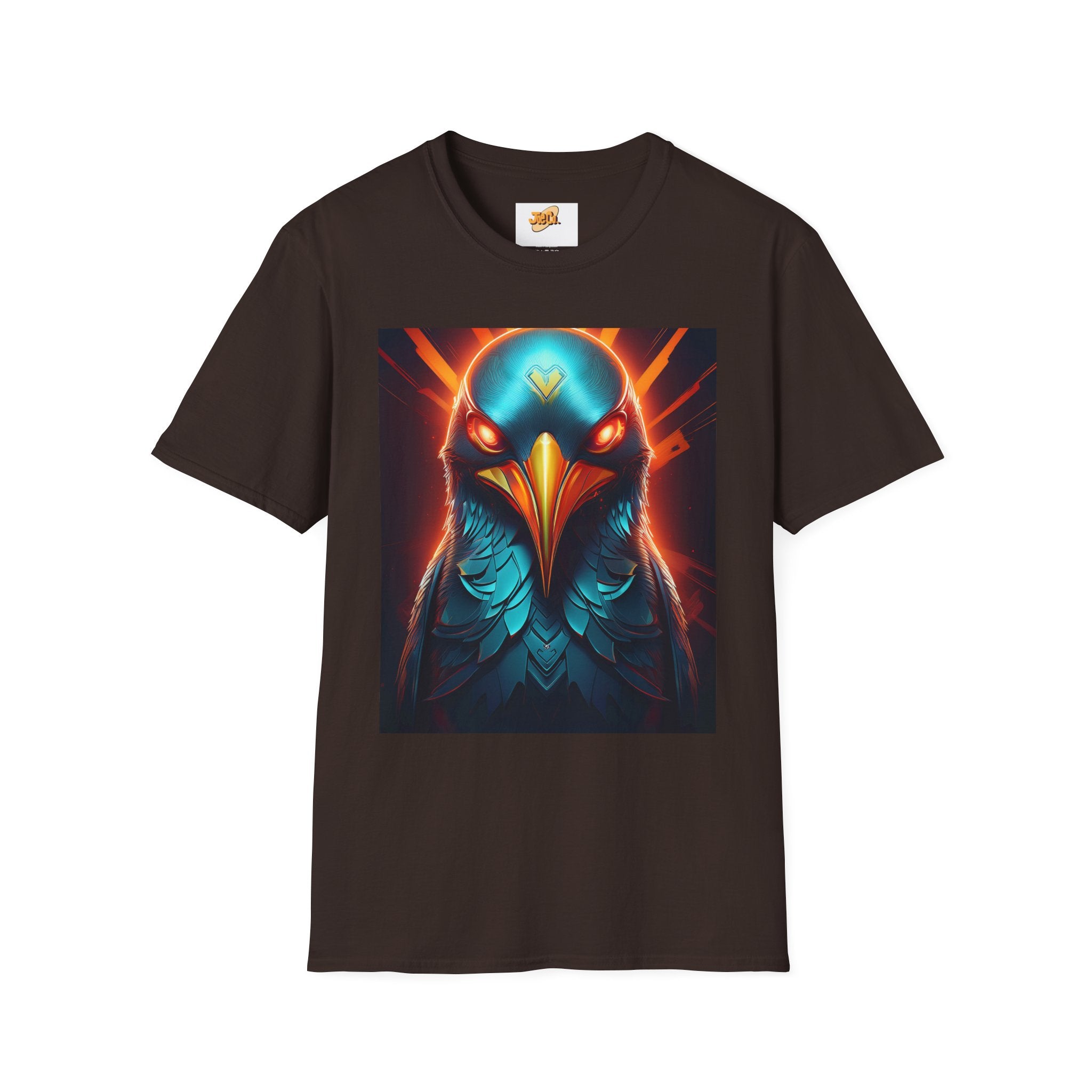Mystic Raven Graphic T-Shirt — Neon Bird Art Tee
