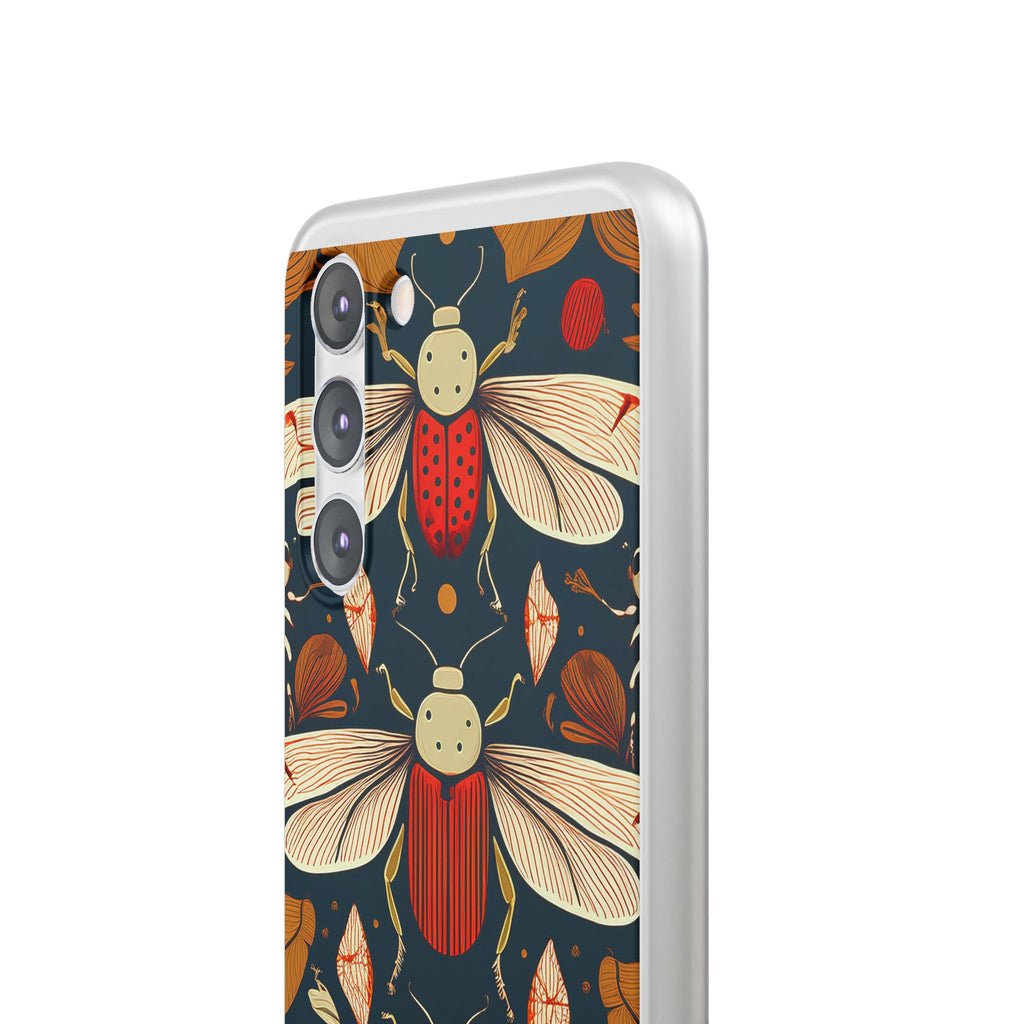 Bug Pattern Phone Case — Vintage Floral Firefly Design