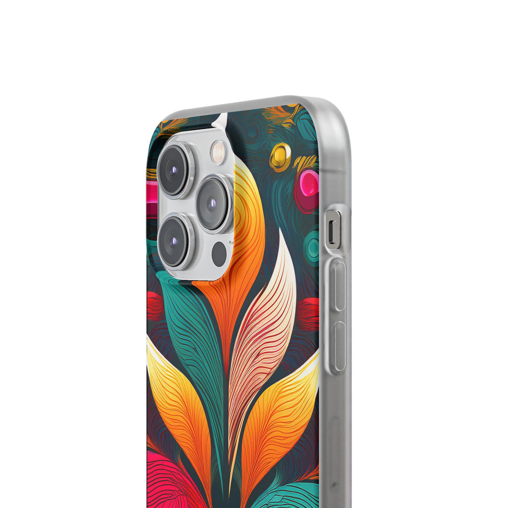 Floral Swirl Phone Case — Vibrant Boho Leaf Art Protective Cover