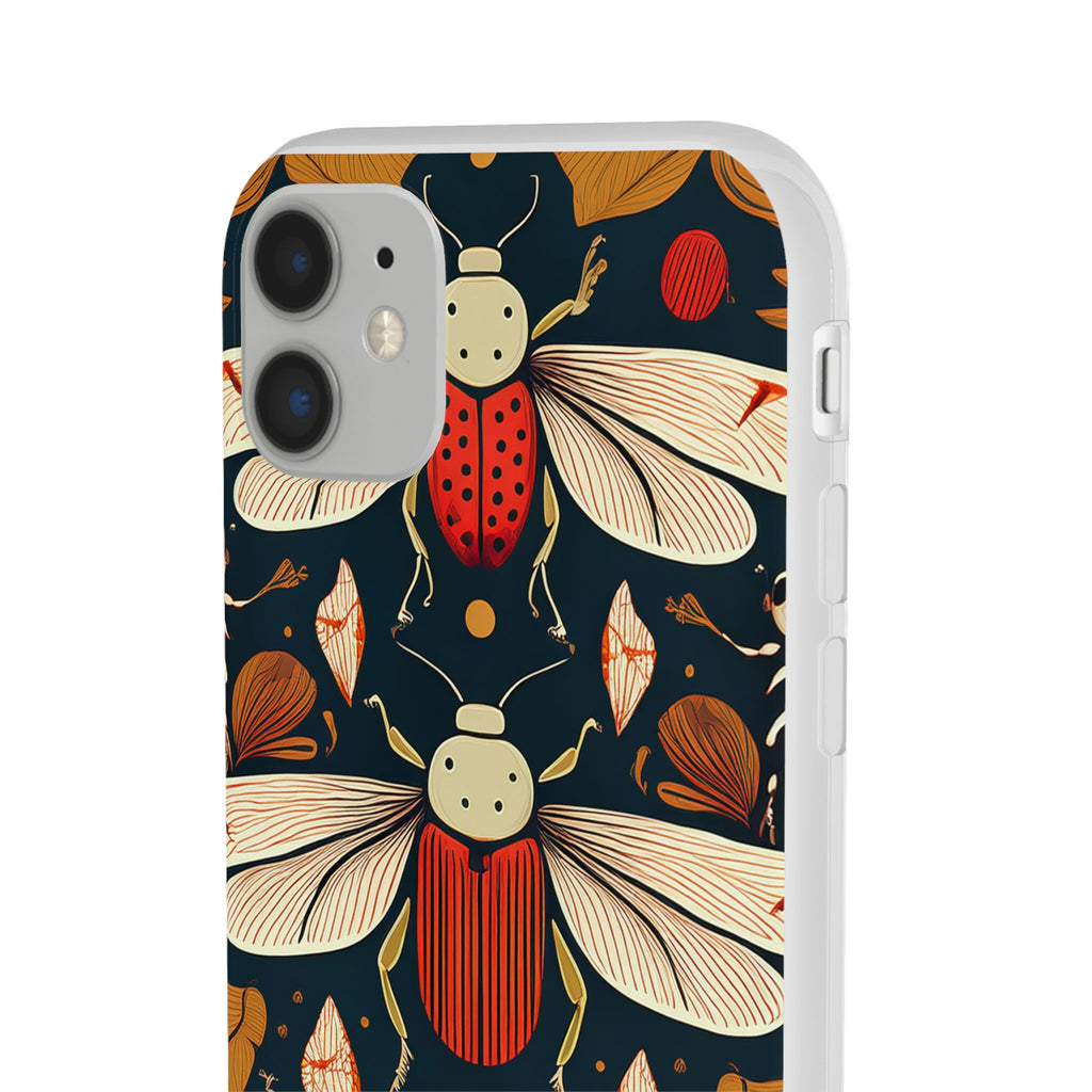 Bug Pattern Phone Case — Vintage Floral Firefly Design
