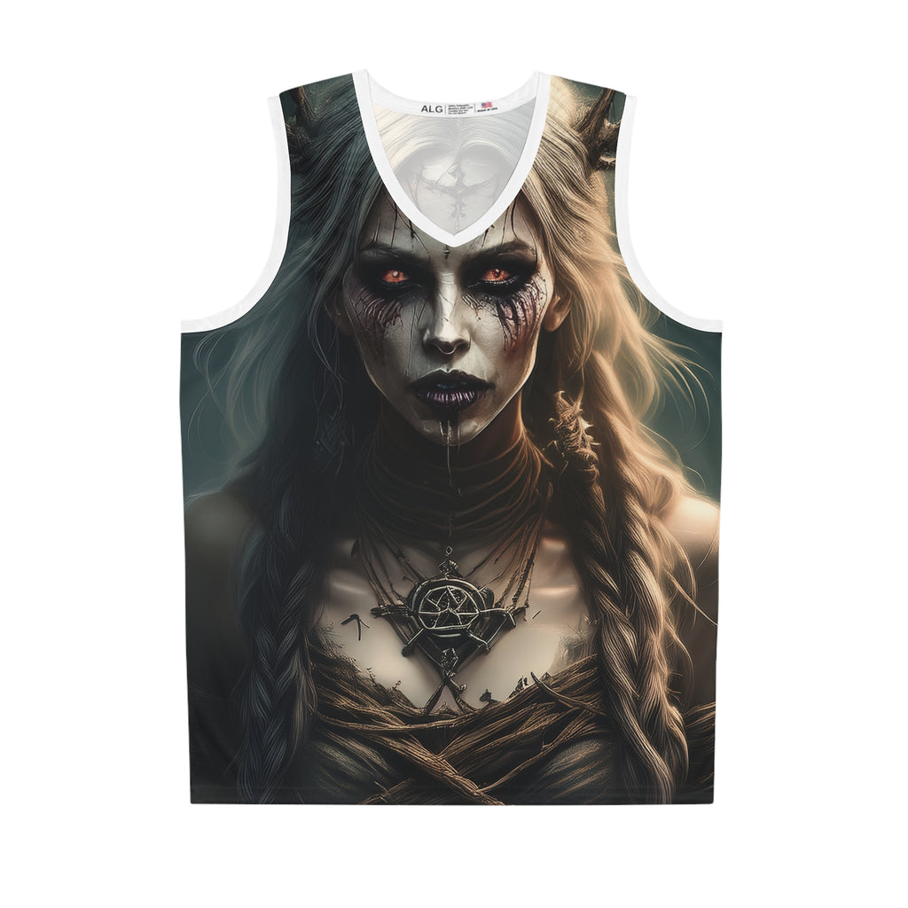 Witch Queen Basketball Jersey — Dark Occult All-Over Print