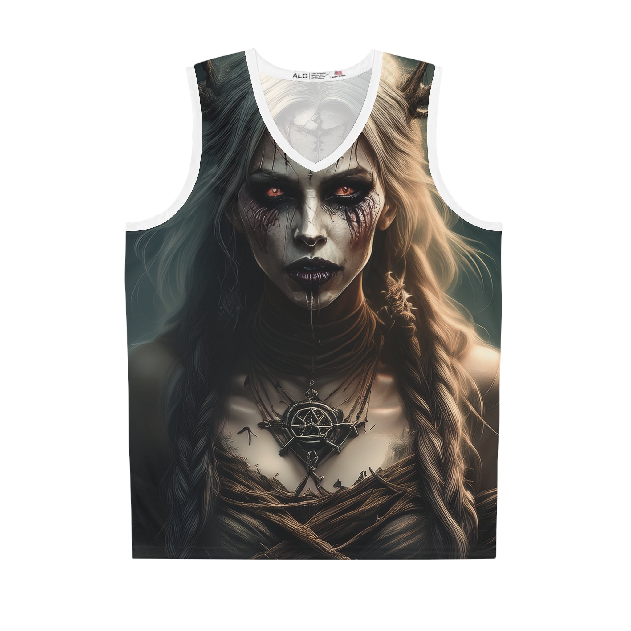 Witch Queen Basketball Jersey — Dark Occult All-Over Print