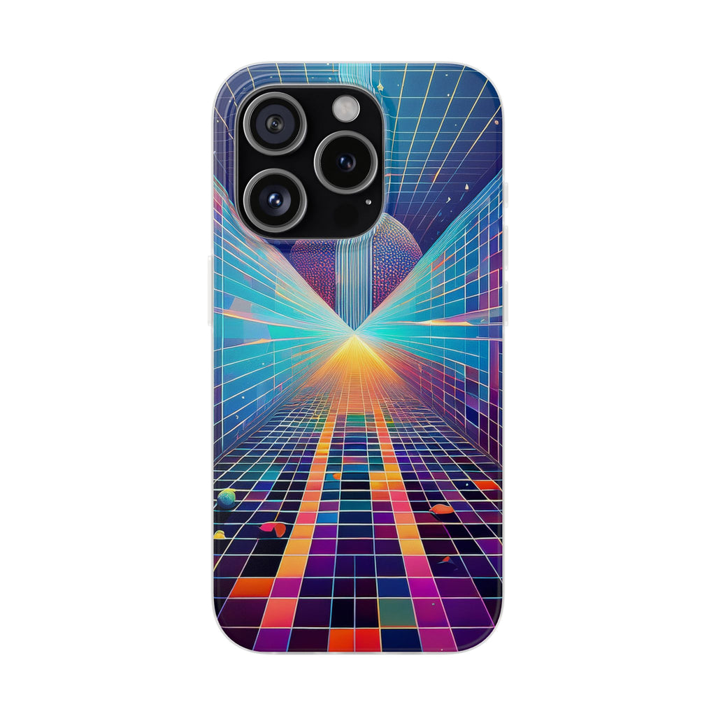 Retro Wave Phone Case — Neon Grid Sci‑Fi iPhone Cover