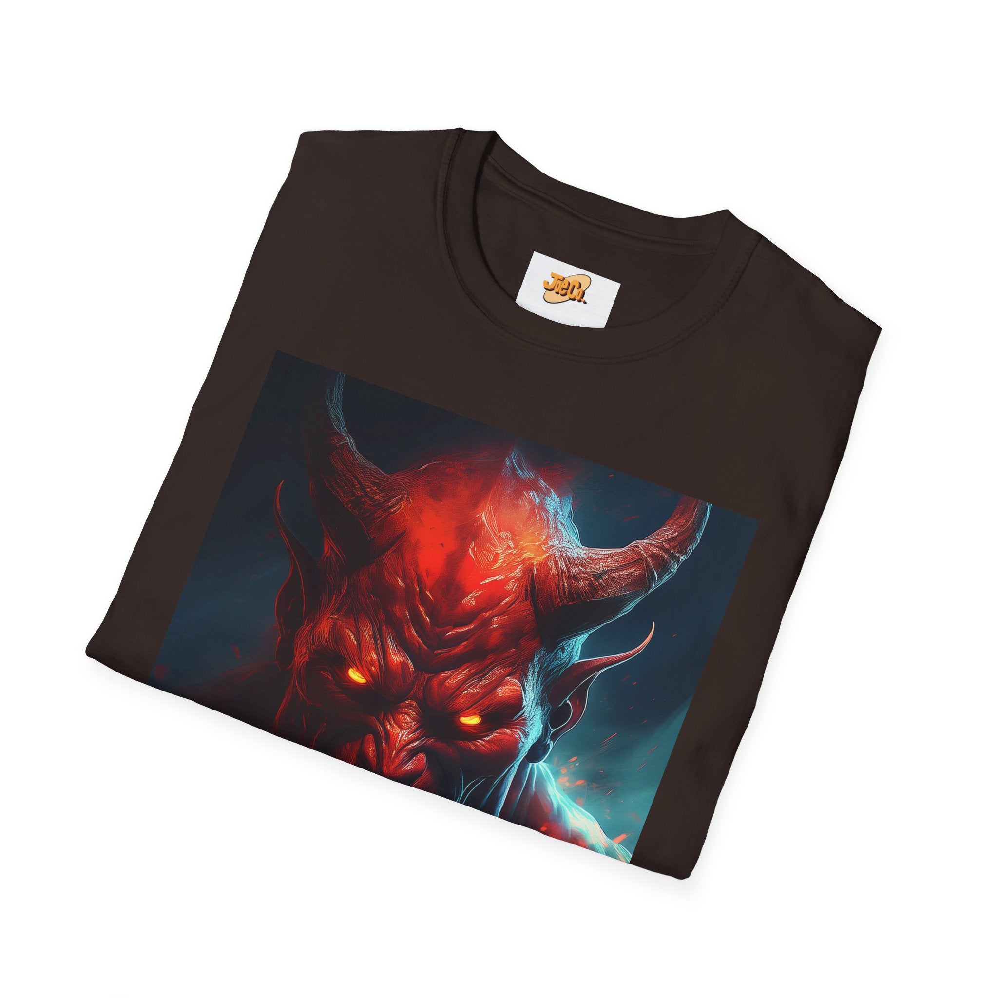 Demon Skull T-Shirt — Fiery Horned Demon Graphic Tee