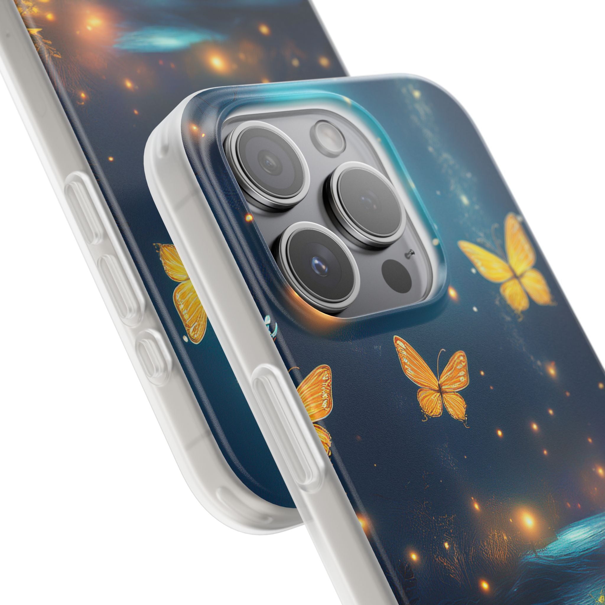 Butterfly Night Sky Phone Case – Glowing Firefly Fantasy for iPhone