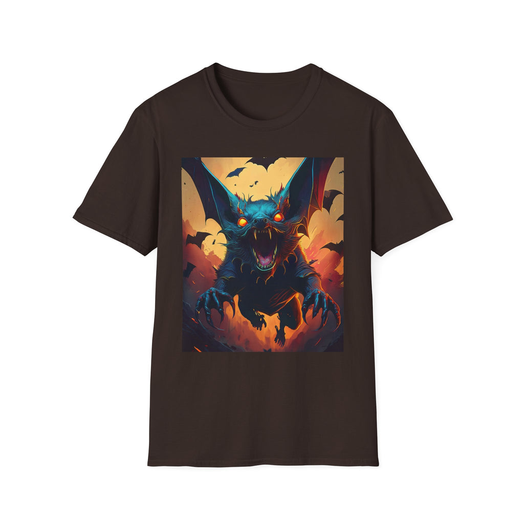 Halloween Bat Nightmare T-Shirt — Fiery Demon Bat Graphic Tee