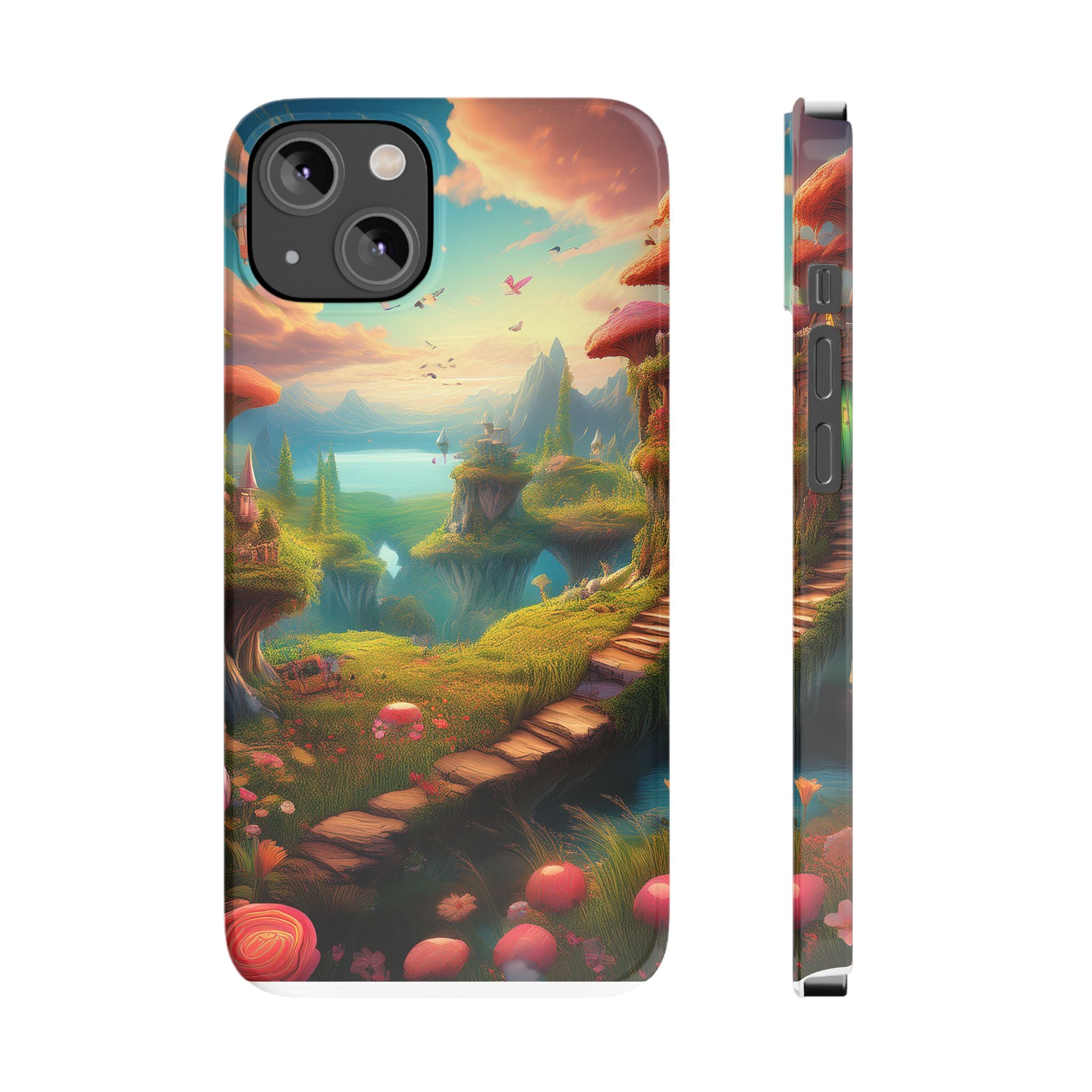 Fantasy Landscape Slim Phone Case — Enchanted Mushroom Path