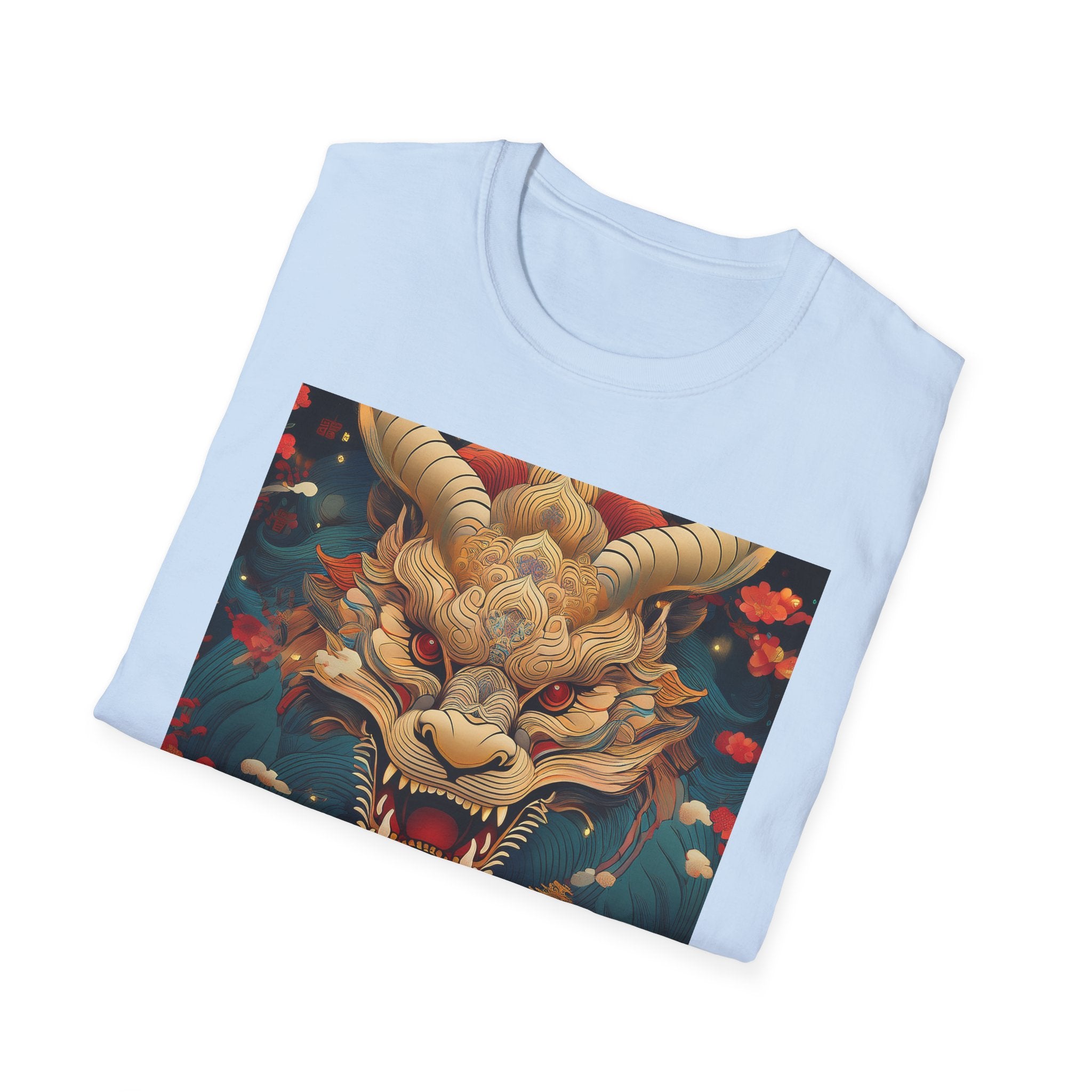 Dragon Mask T-Shirt — Asian Mythic Dragon Art Tee