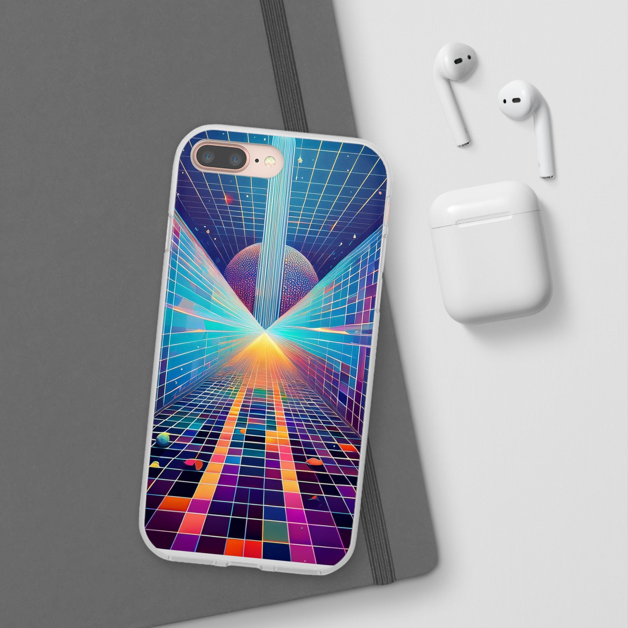 Retro Wave Phone Case — Neon Grid Sci‑Fi iPhone Cover