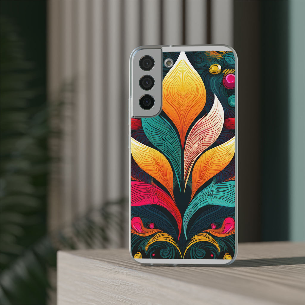 Floral Swirl Phone Case — Vibrant Boho Leaf Art Protective Cover