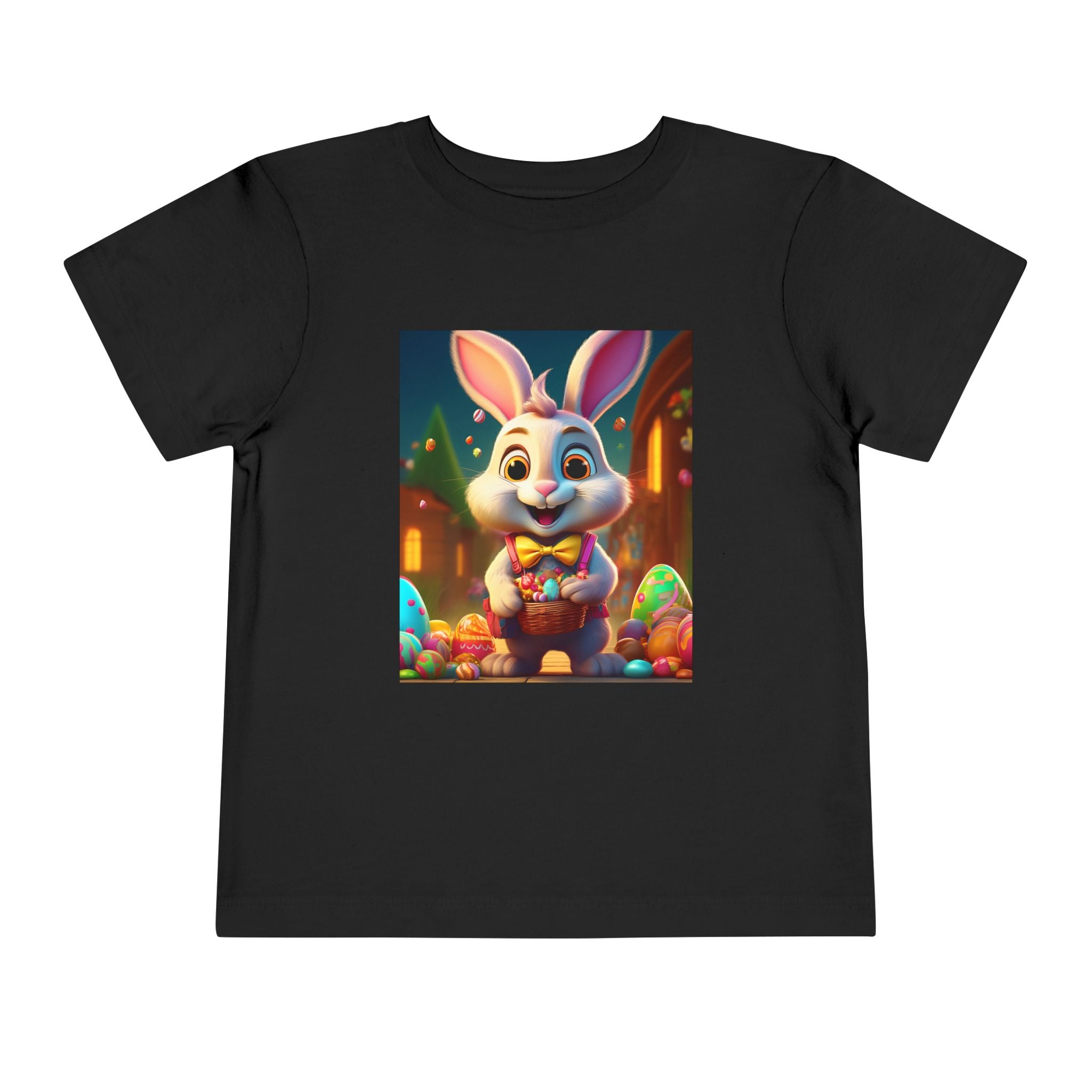 Easter Bunny Toddler Tee — Cute Bunny with Eggs Graphic Shirt