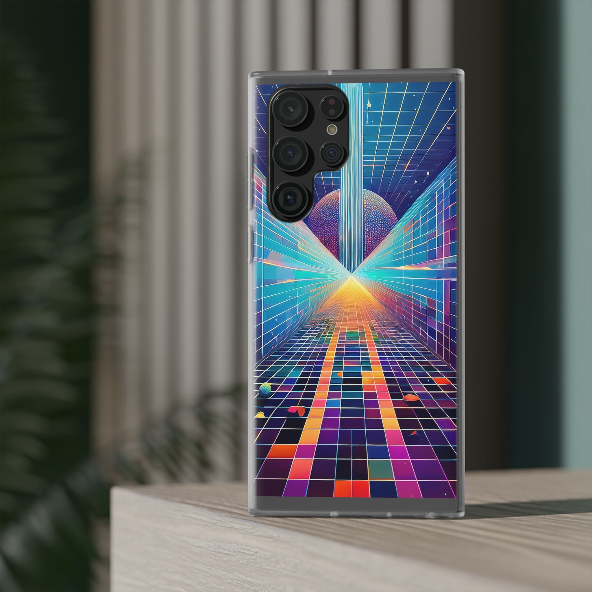 Retro Wave Phone Case — Neon Grid Sci‑Fi iPhone Cover