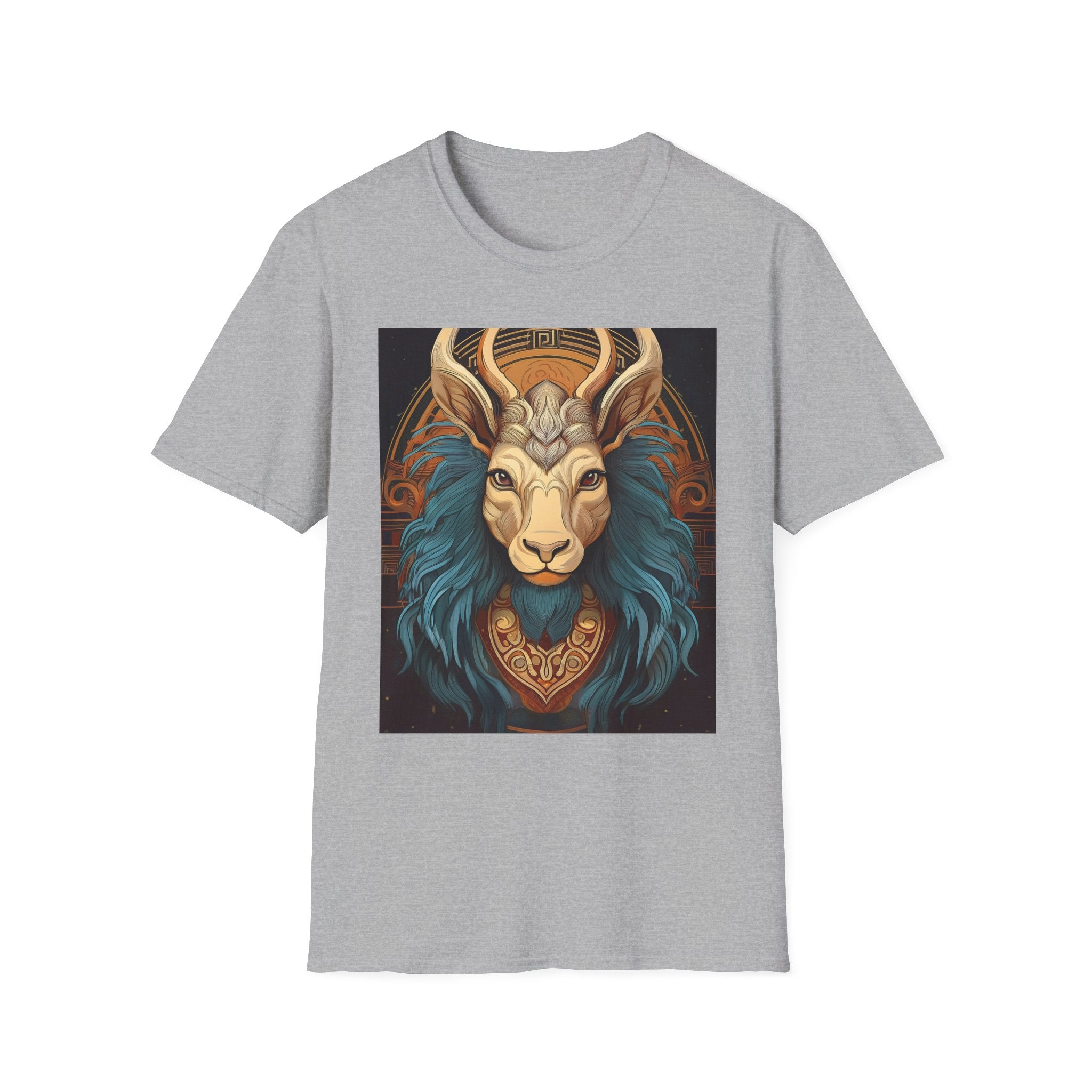Mythic Ram Graphic T-Shirt — Ornate Zodiac/Leo-Inspired Art