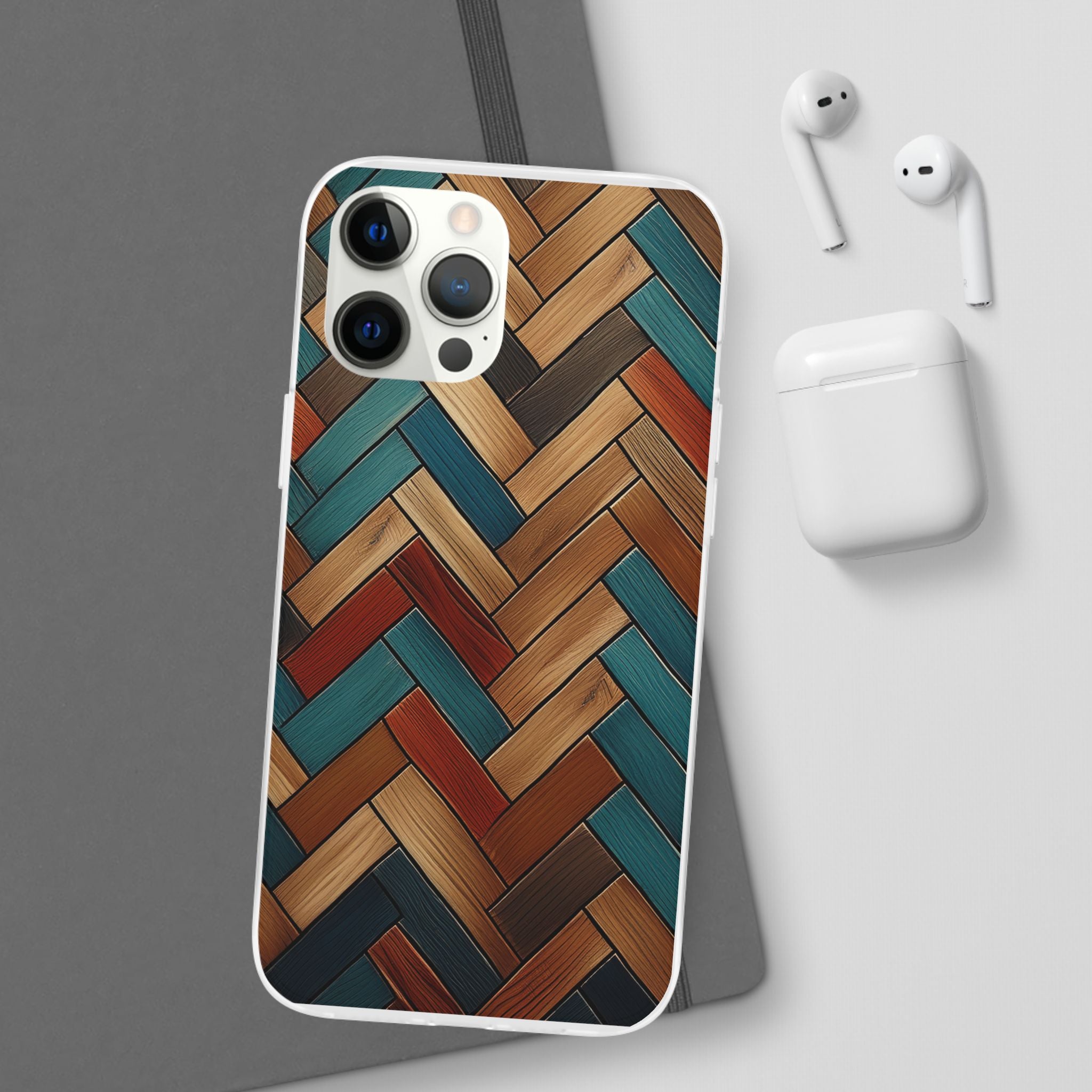 Herringbone Wood Pattern Flexi Phone Case