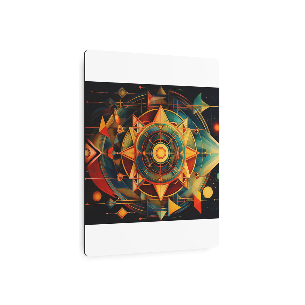 Geometric Compass Metal Art Sign — Abstract Nautical Wall Decor