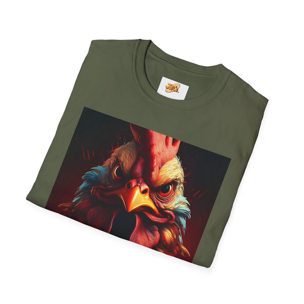 Rooster Portrait T-Shirt – Bold Vintage Farmhouse Rooster Art Tee