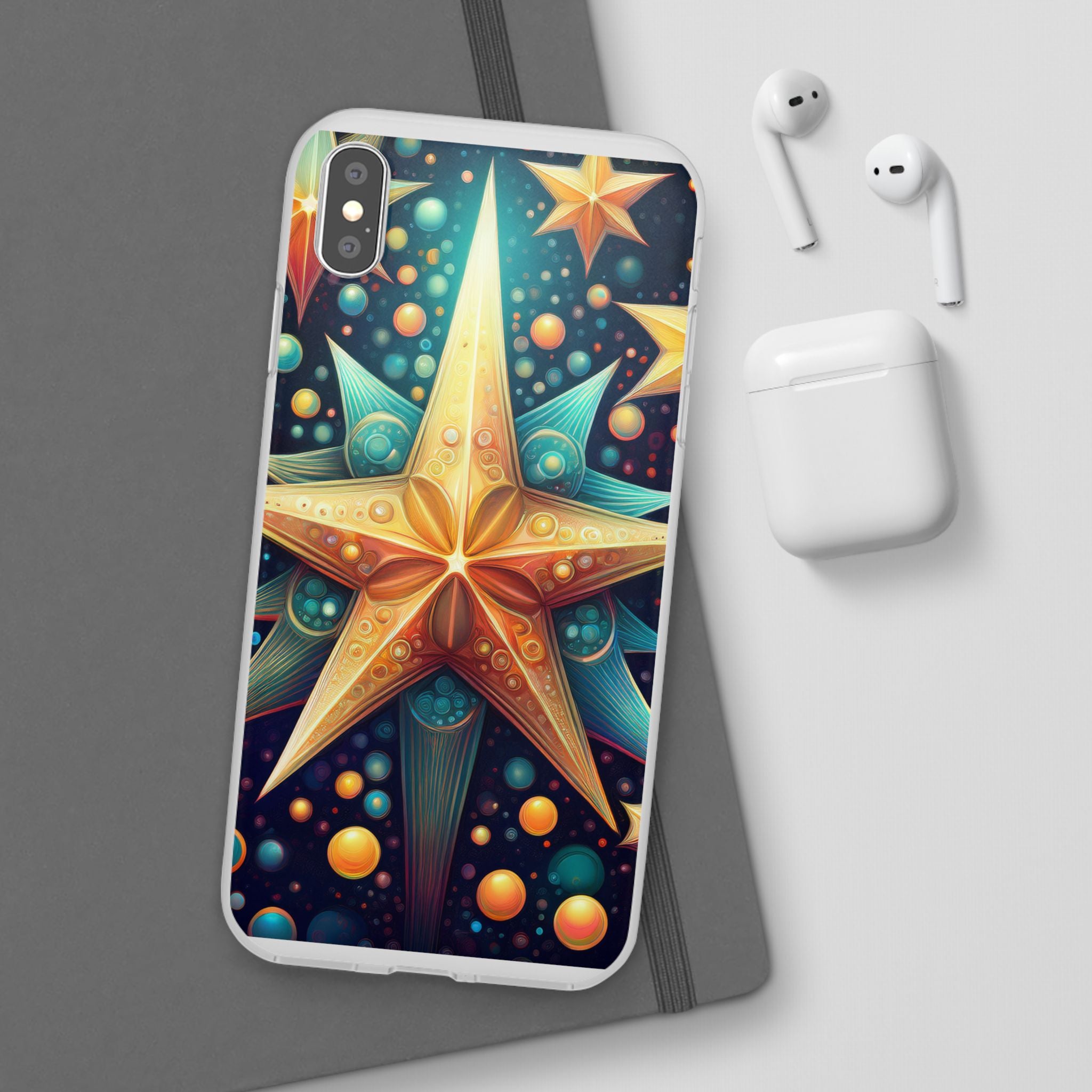 Starburst Galaxy Phone Case — Colorful Cosmic Star Design Flexible Case