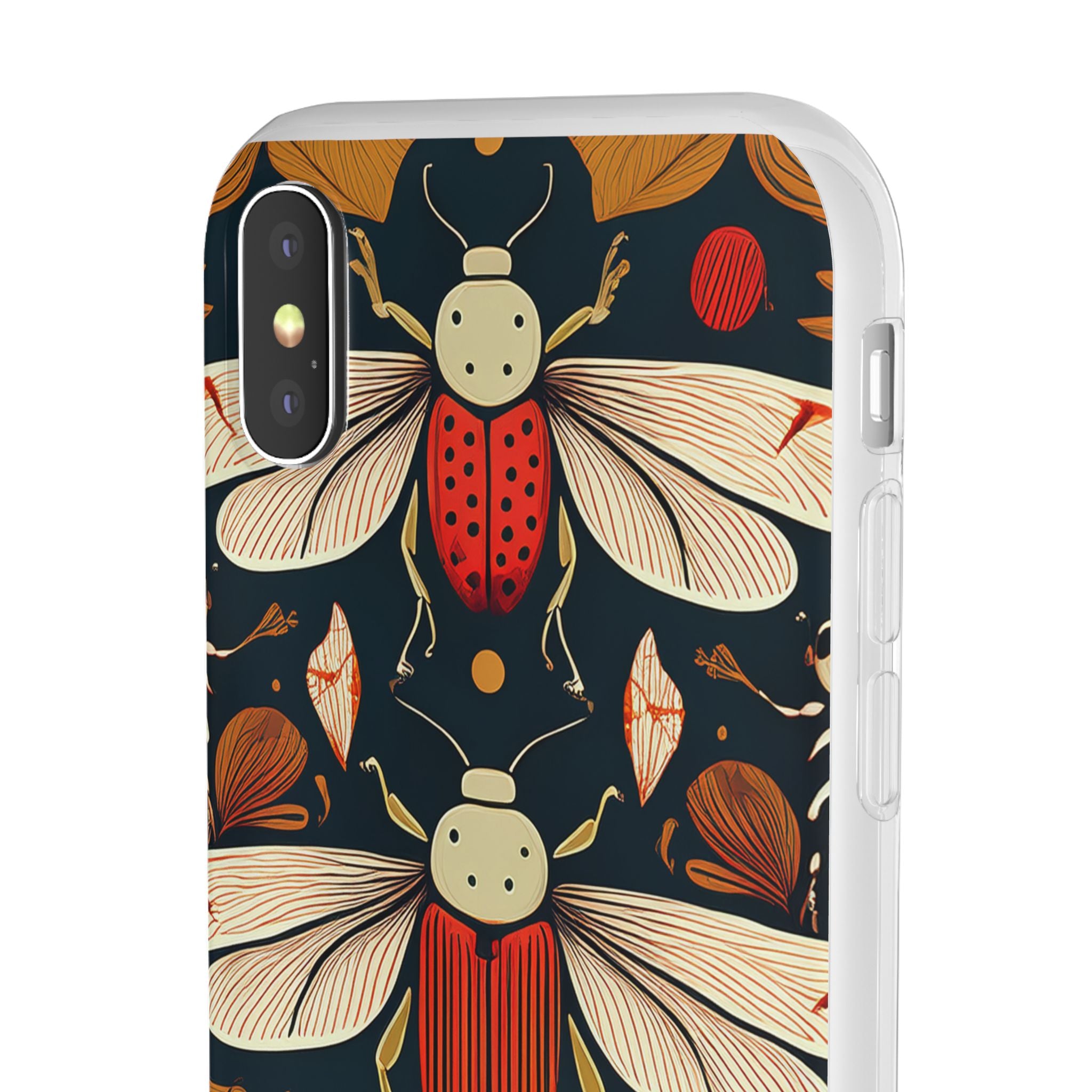 Bug Pattern Phone Case — Vintage Floral Firefly Design