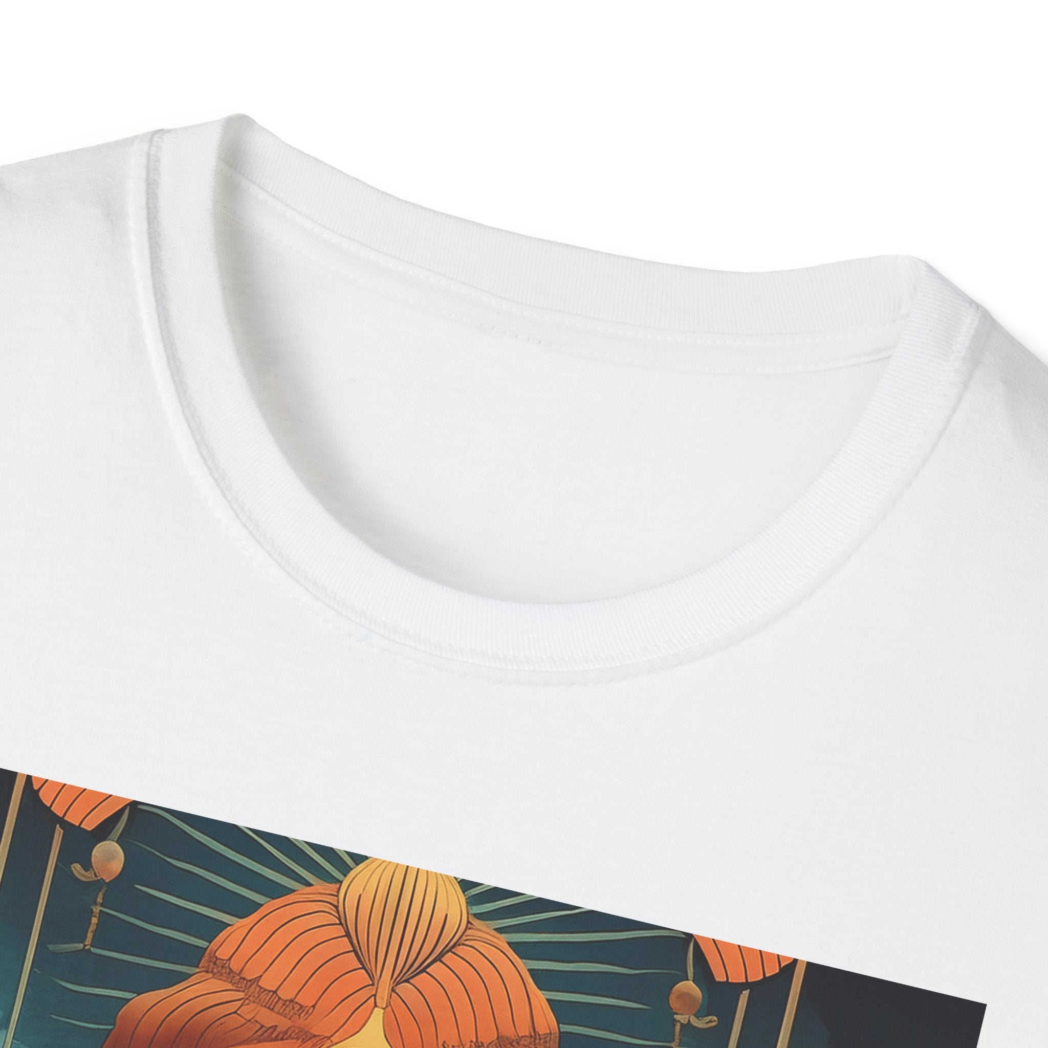 Meditative Goddess T-Shirt — Tranquil Floral Face Art Tee