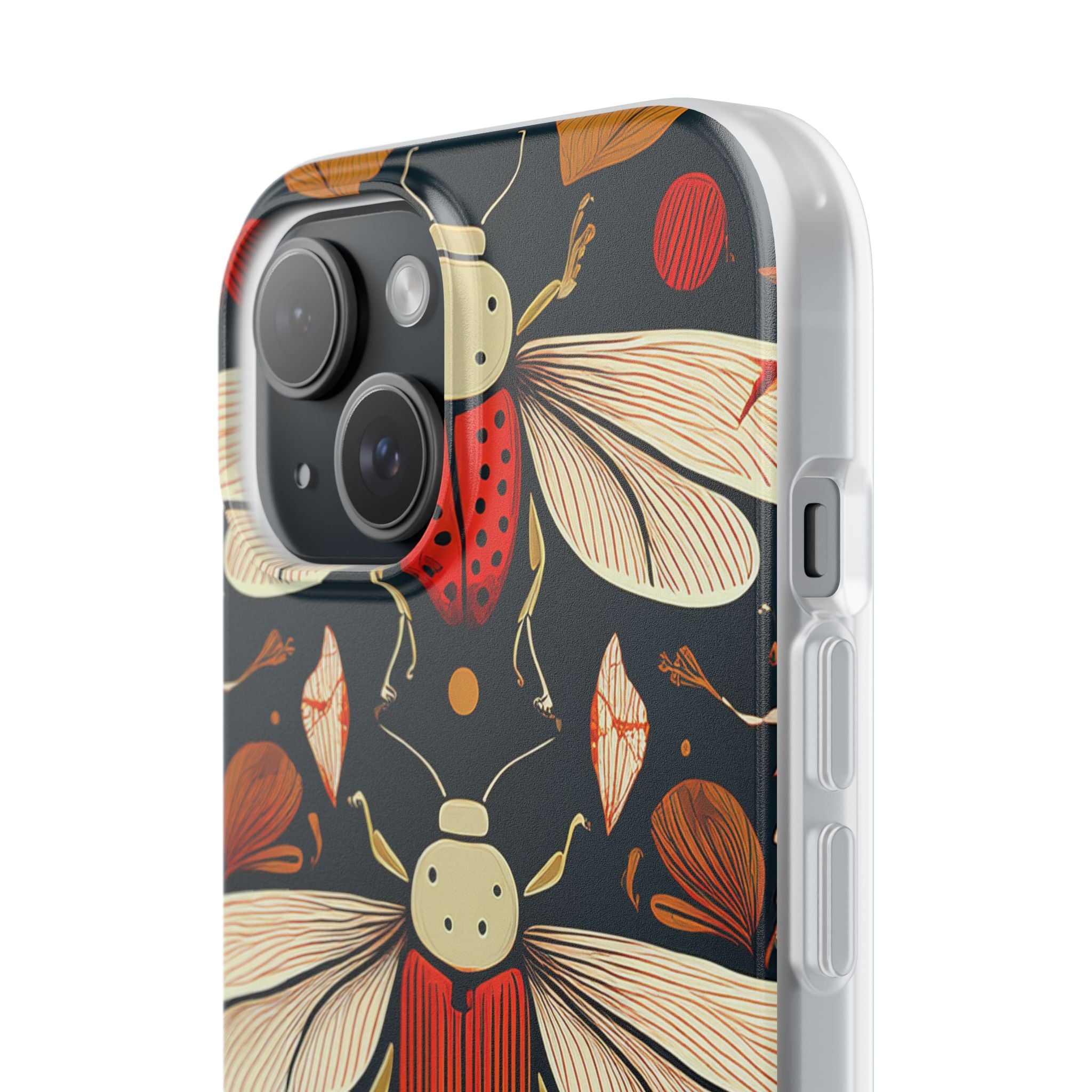 Bug Pattern Phone Case — Vintage Floral Firefly Design