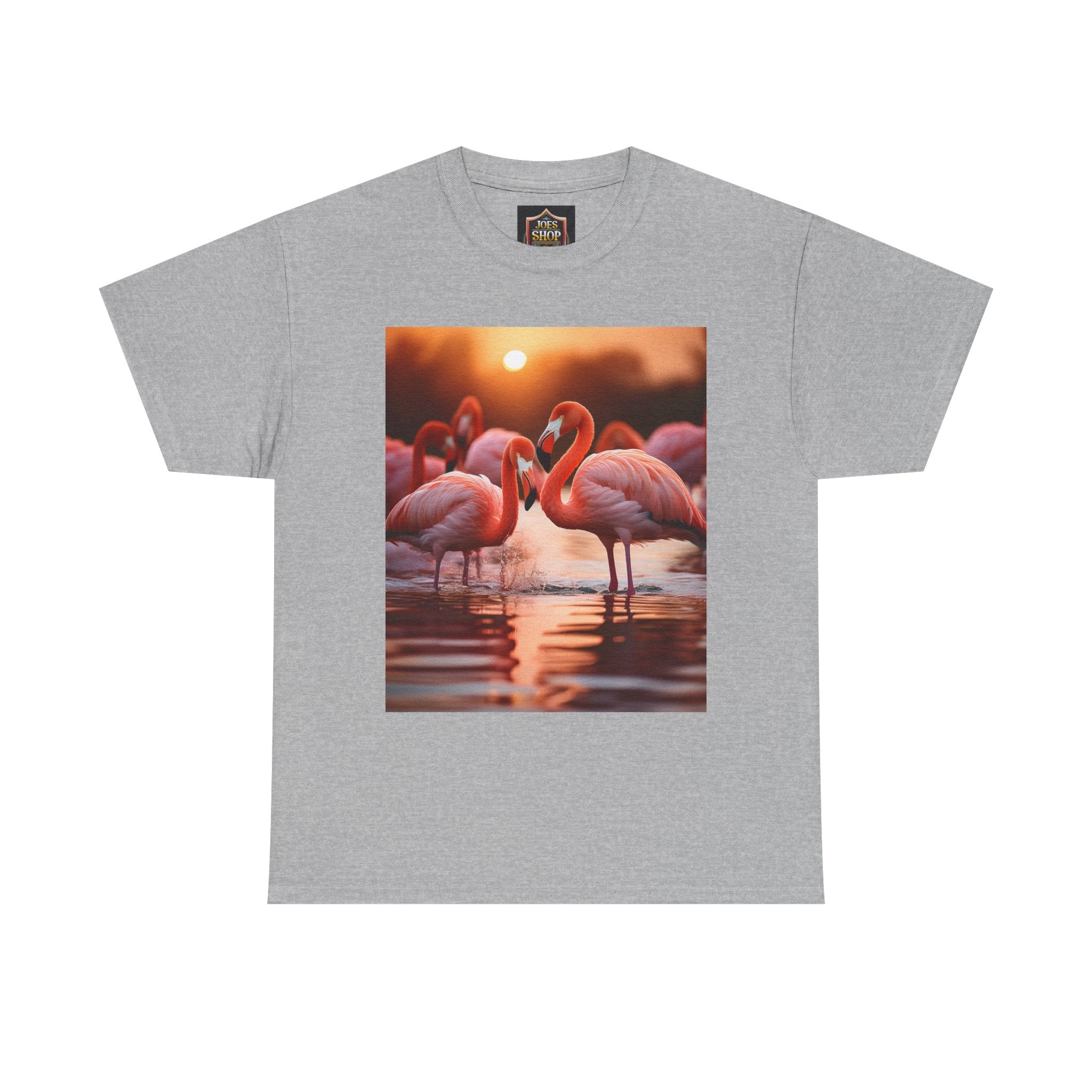 Flamingo Sunset T-Shirt — Tropical Flamingo Graphic Tee